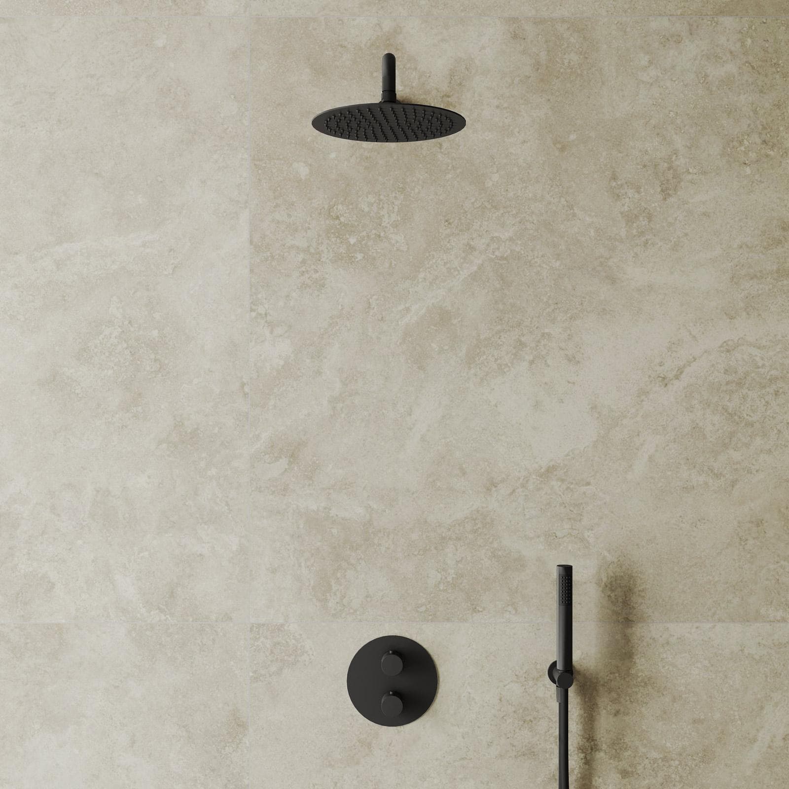 Set incasso termostatico in ottone nero opaco - Oasis