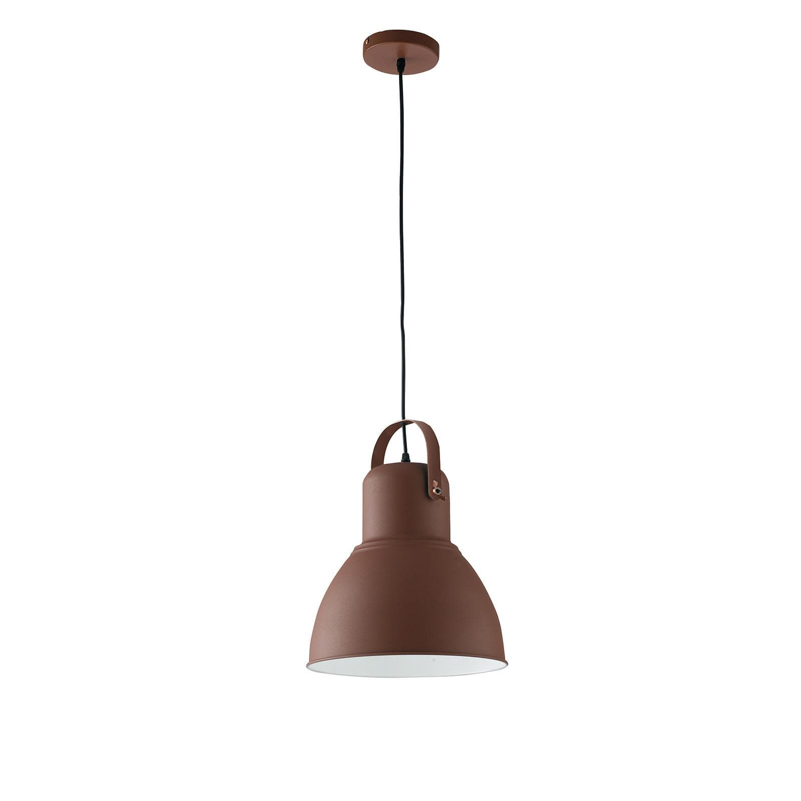 Set lampada a sospensione e 2 applique in metallo marrone