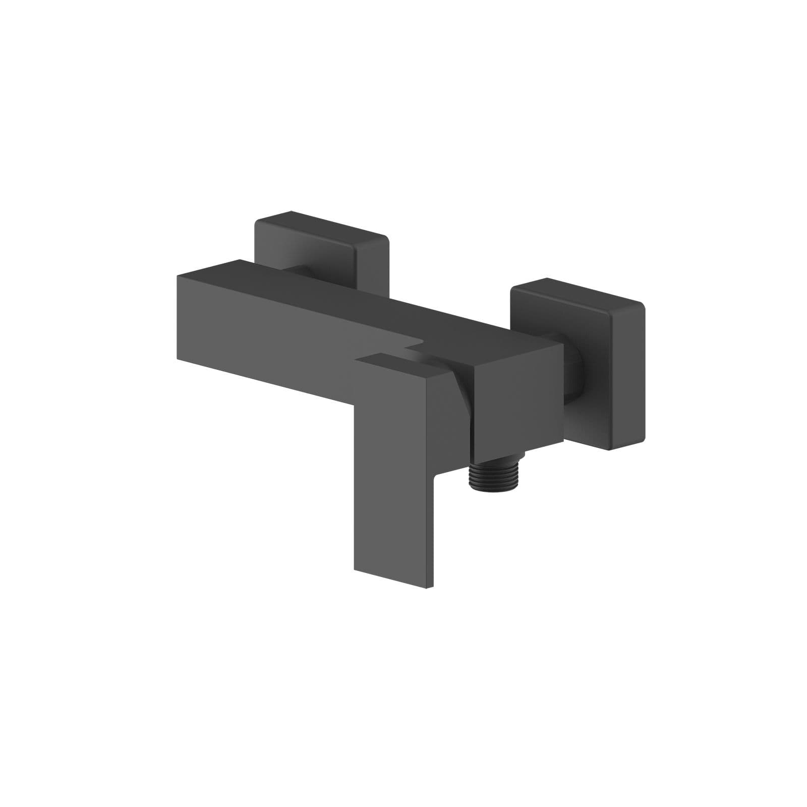 Set miscelatore lavabo a muro canna 20 e bidet con esterno doccia nero – Kyria