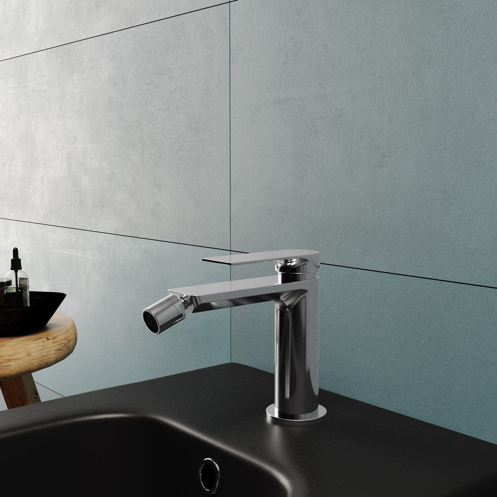 Set miscelatore lavabo a muro canna 20 e bidet con incasso doccia cromo – Iota