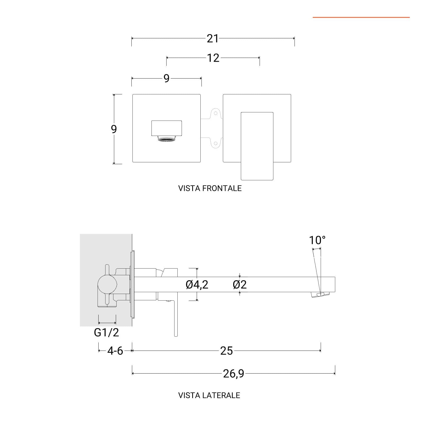Set miscelatore lavabo a muro canna 25 e bidet nero – Kyria