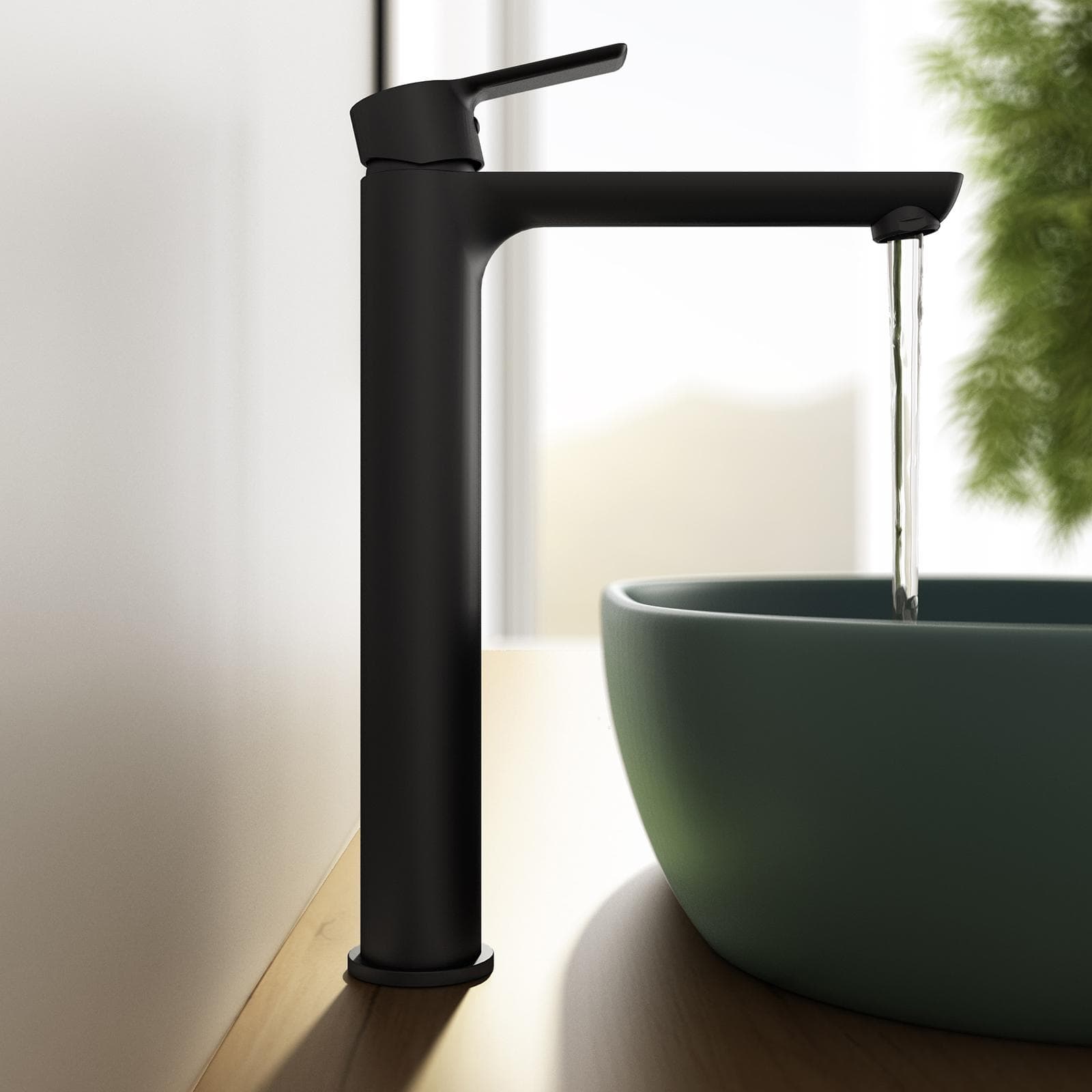 Set miscelatore lavabo alto e bidet con incasso doccia con deviatore nero – Key