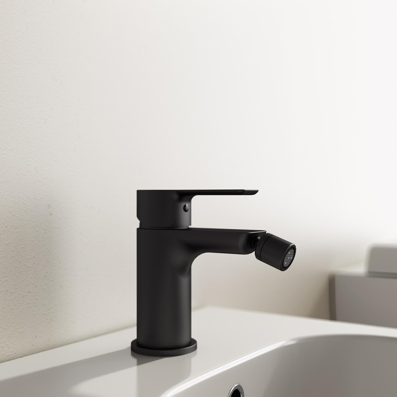 Set miscelatore lavabo alto e bidet con incasso doccia con deviatore nero – Key