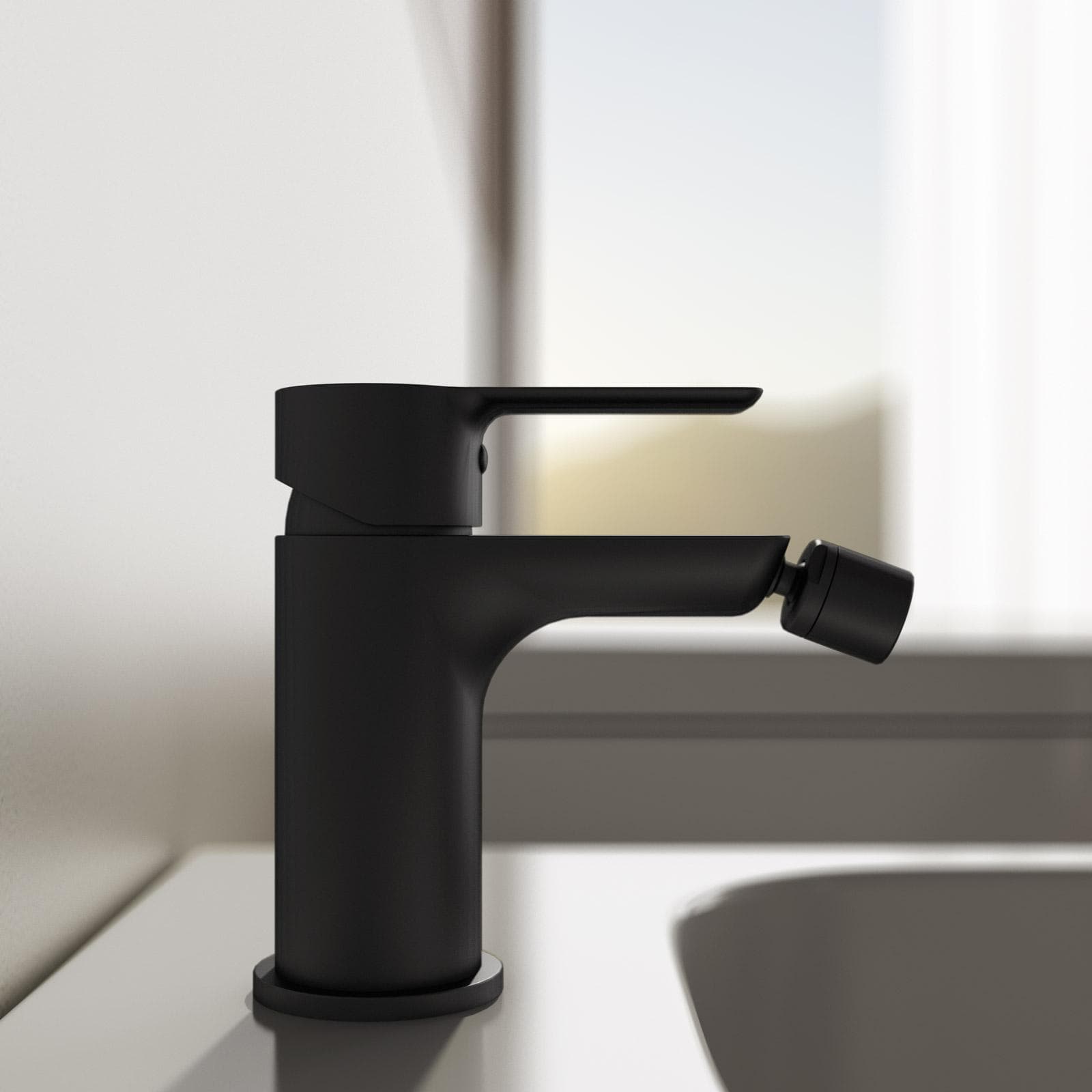 Set miscelatore lavabo alto e bidet con incasso doccia con deviatore nero – Key