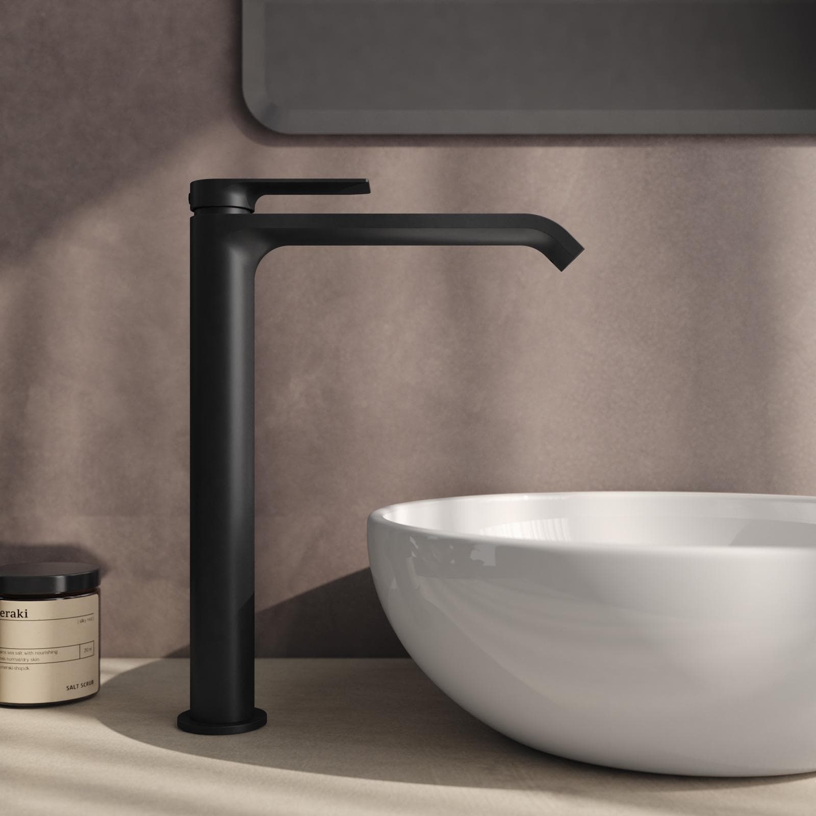 Set miscelatore lavabo alto e bidet con incasso doccia con deviatore nero – Iota