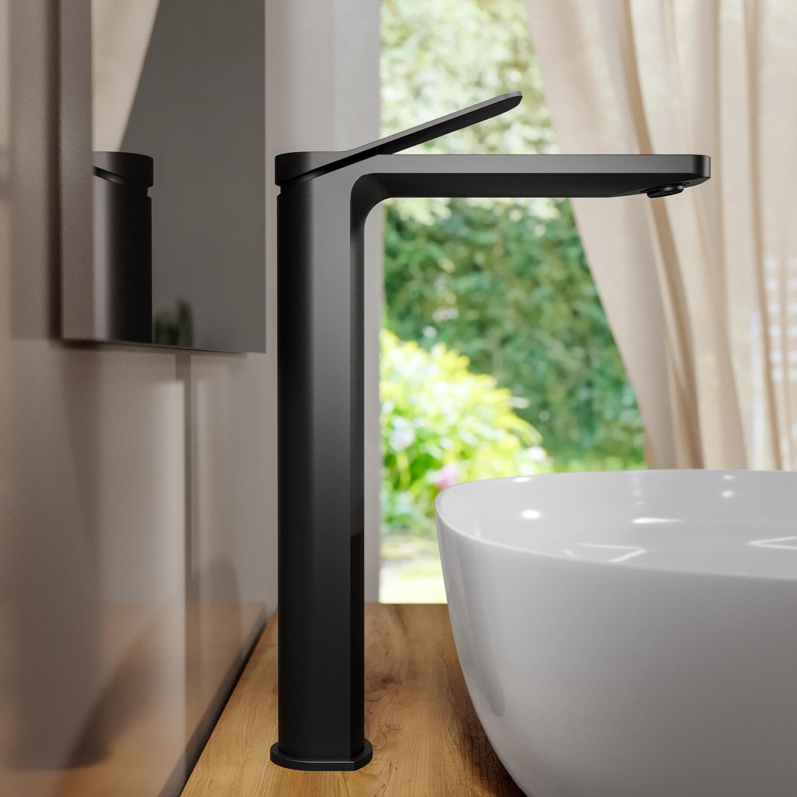 Set miscelatore lavabo alto e bidet nero – Wing