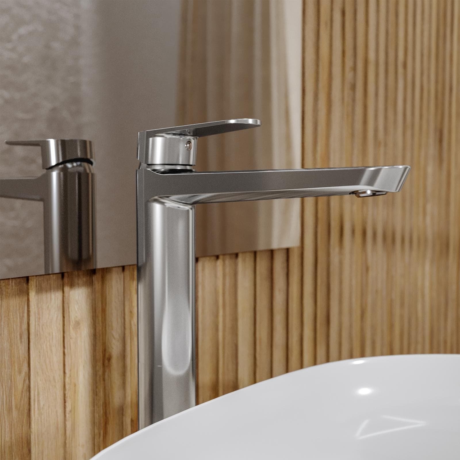 Set miscelatore lavabo alto e bidet con scarico con incasso doccia con deviatore cromo – Lir