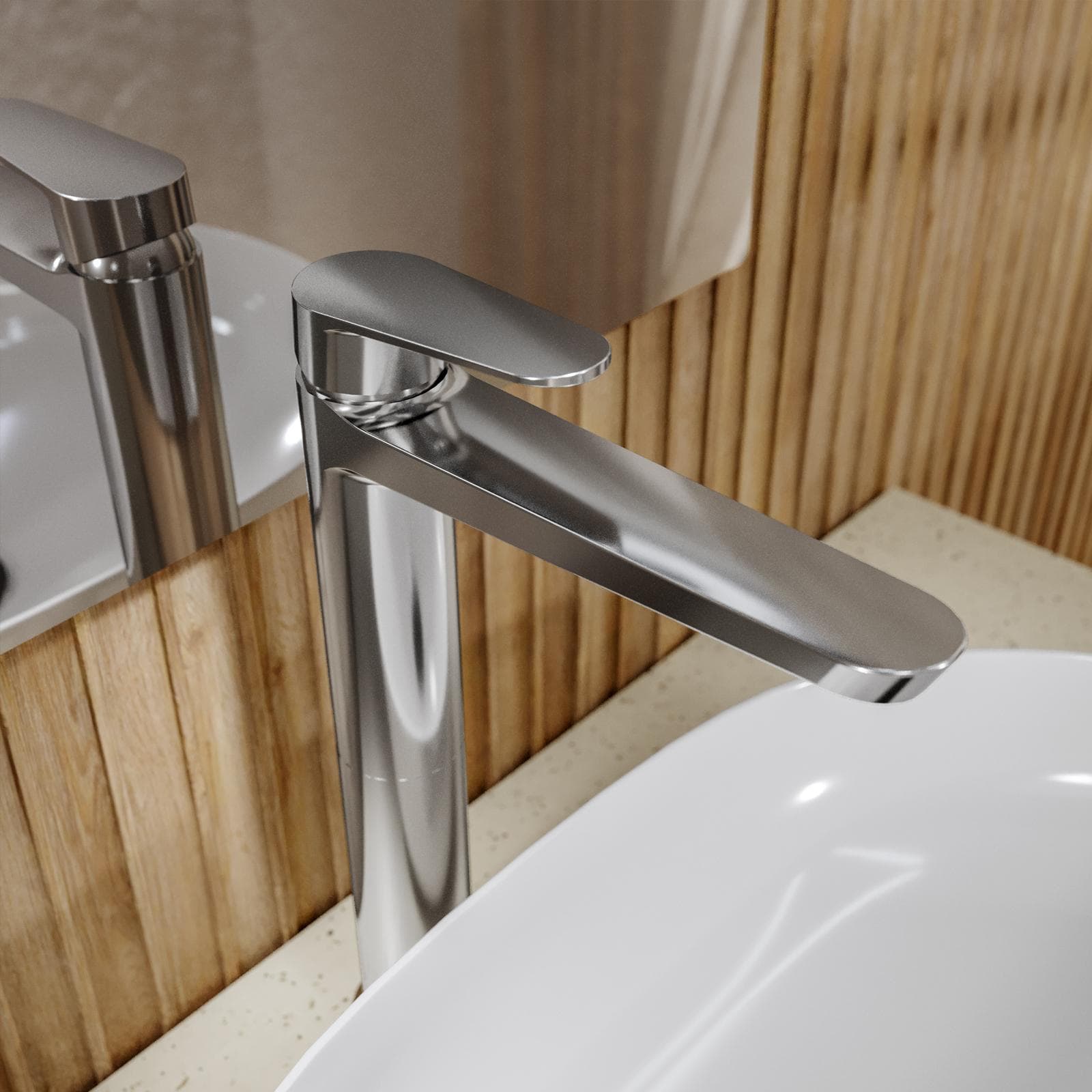 Set miscelatore lavabo alto e bidet con scarico con incasso doccia con deviatore cromo – Lir