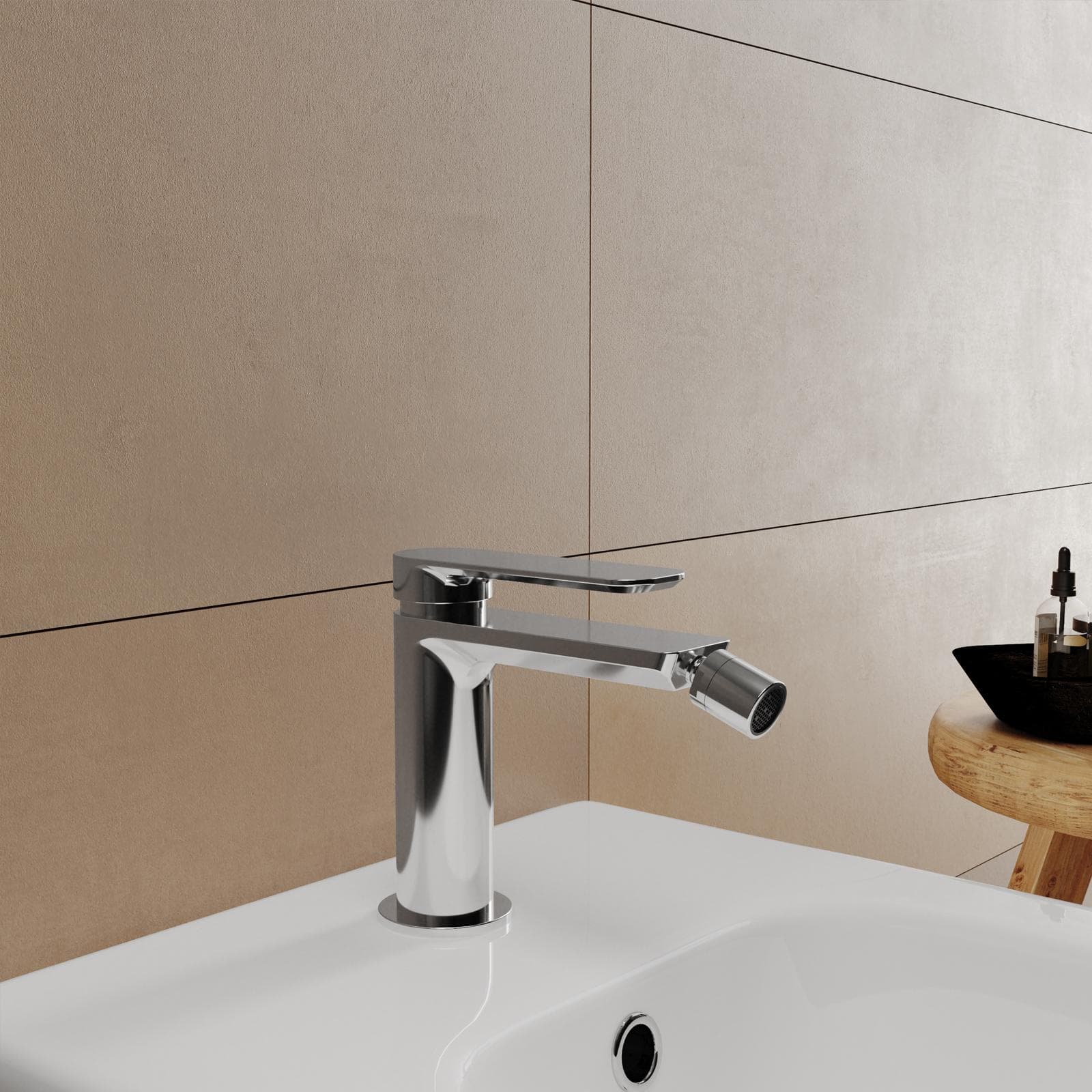 Set miscelatore lavabo bocca lunga e bidet cromo – Fusion