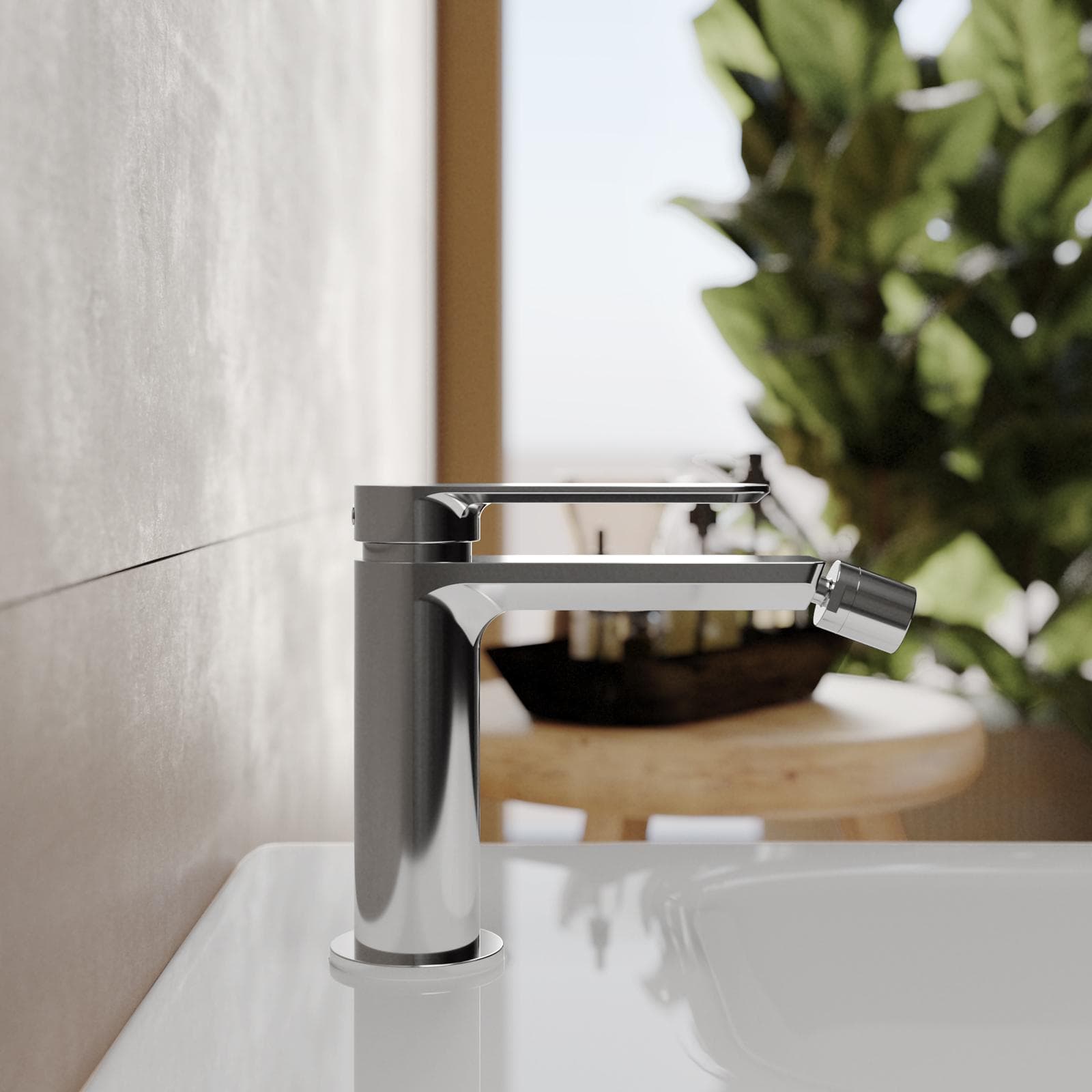 Set miscelatore lavabo bocca lunga e bidet cromo – Fusion