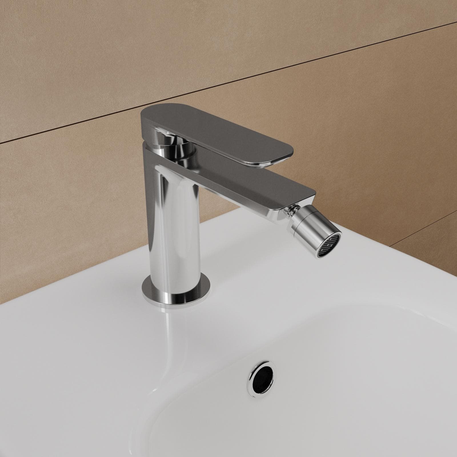 Set miscelatore lavabo bocca lunga e bidet cromo – Fusion