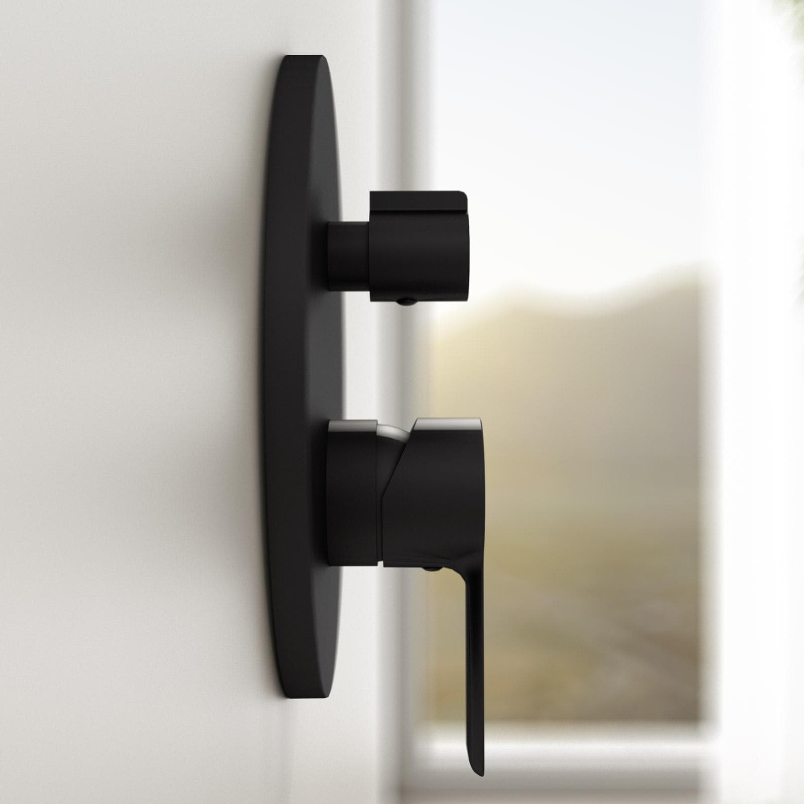 Set miscelatore lavabo e bidet con incasso doccia con deviatore nero – Key