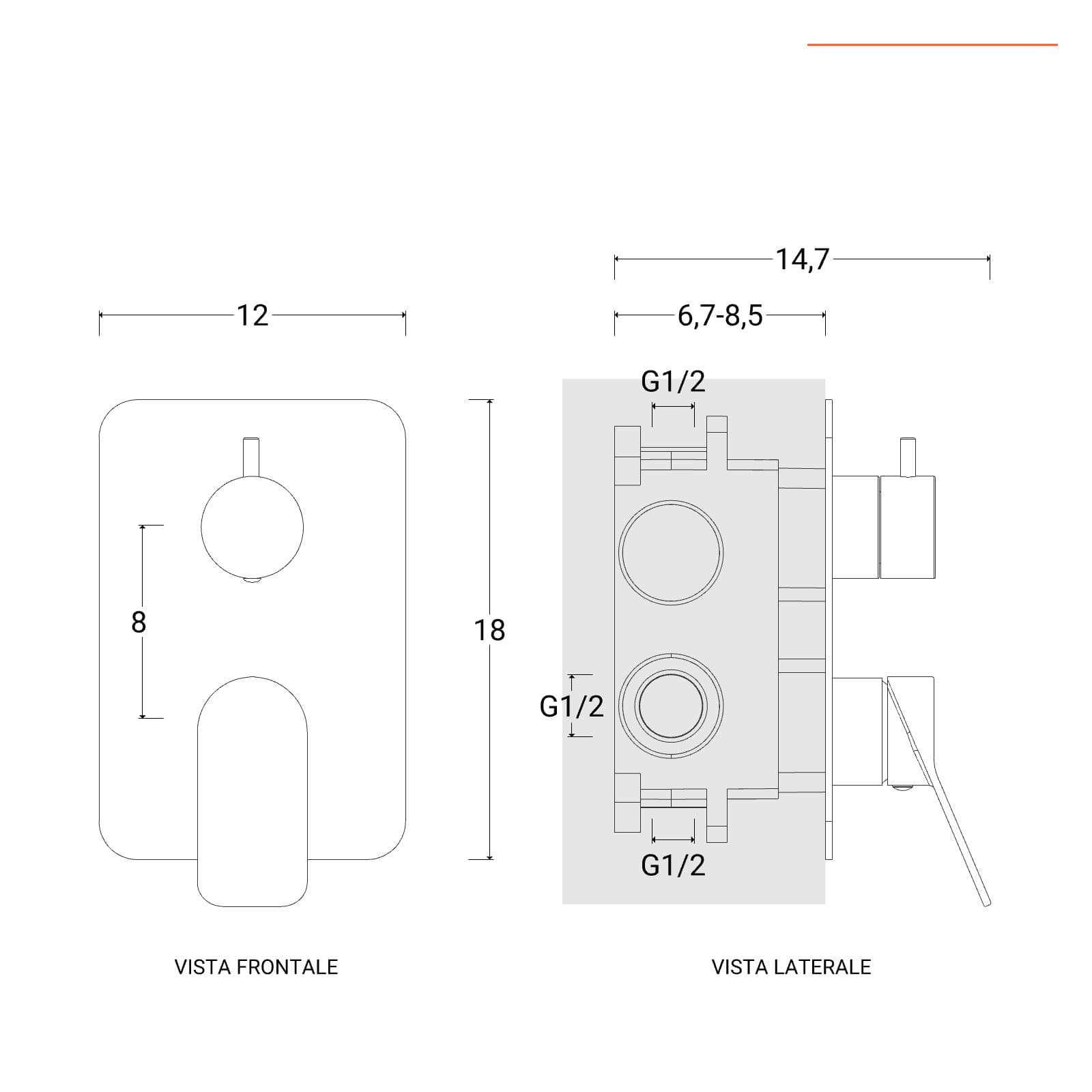 Set miscelatore lavabo e bidet con incasso doccia con deviatore nero – Wing