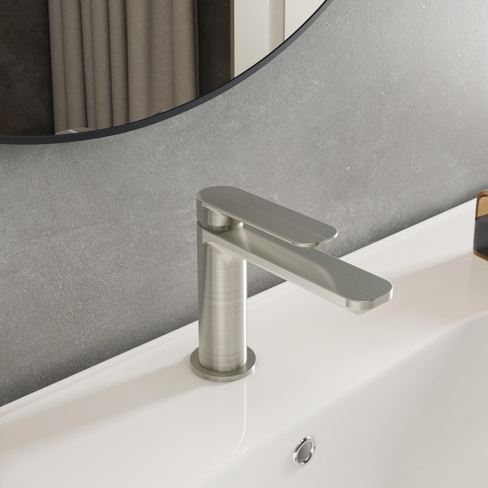 Set miscelatore lavabo e bidet con incasso doccia con deviatore spazzolato – Fusion