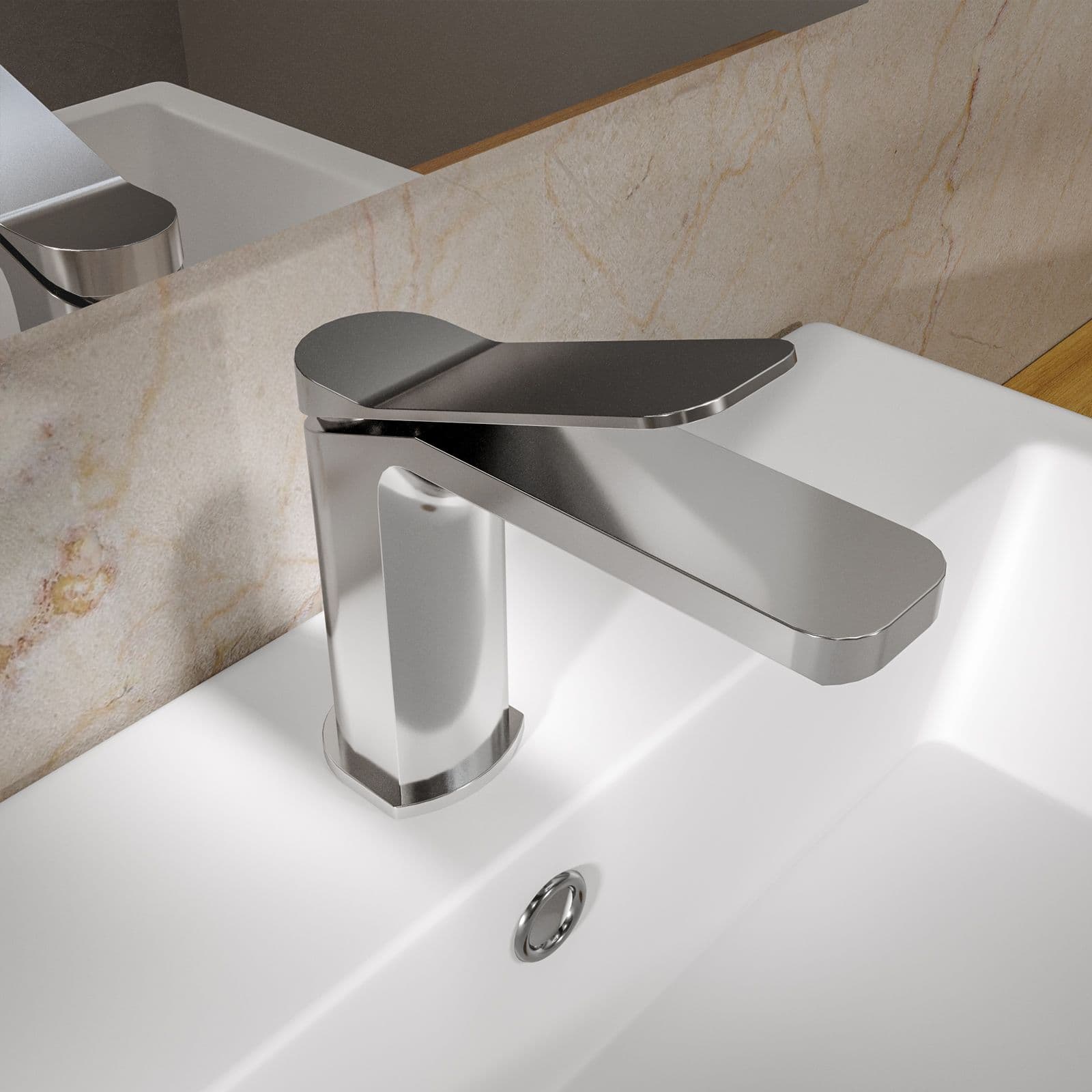 Set miscelatore lavabo e bidet con incasso doccia cromo – Wing
