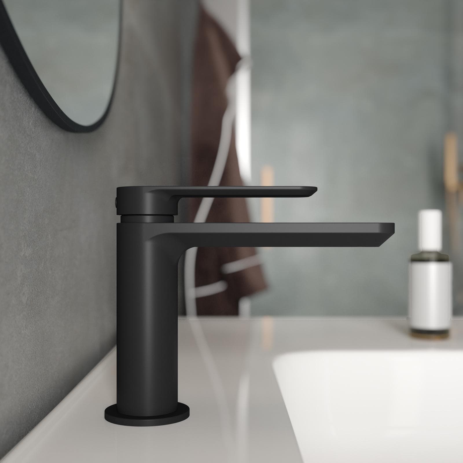 Set miscelatore lavabo e bidet nero – Fusion