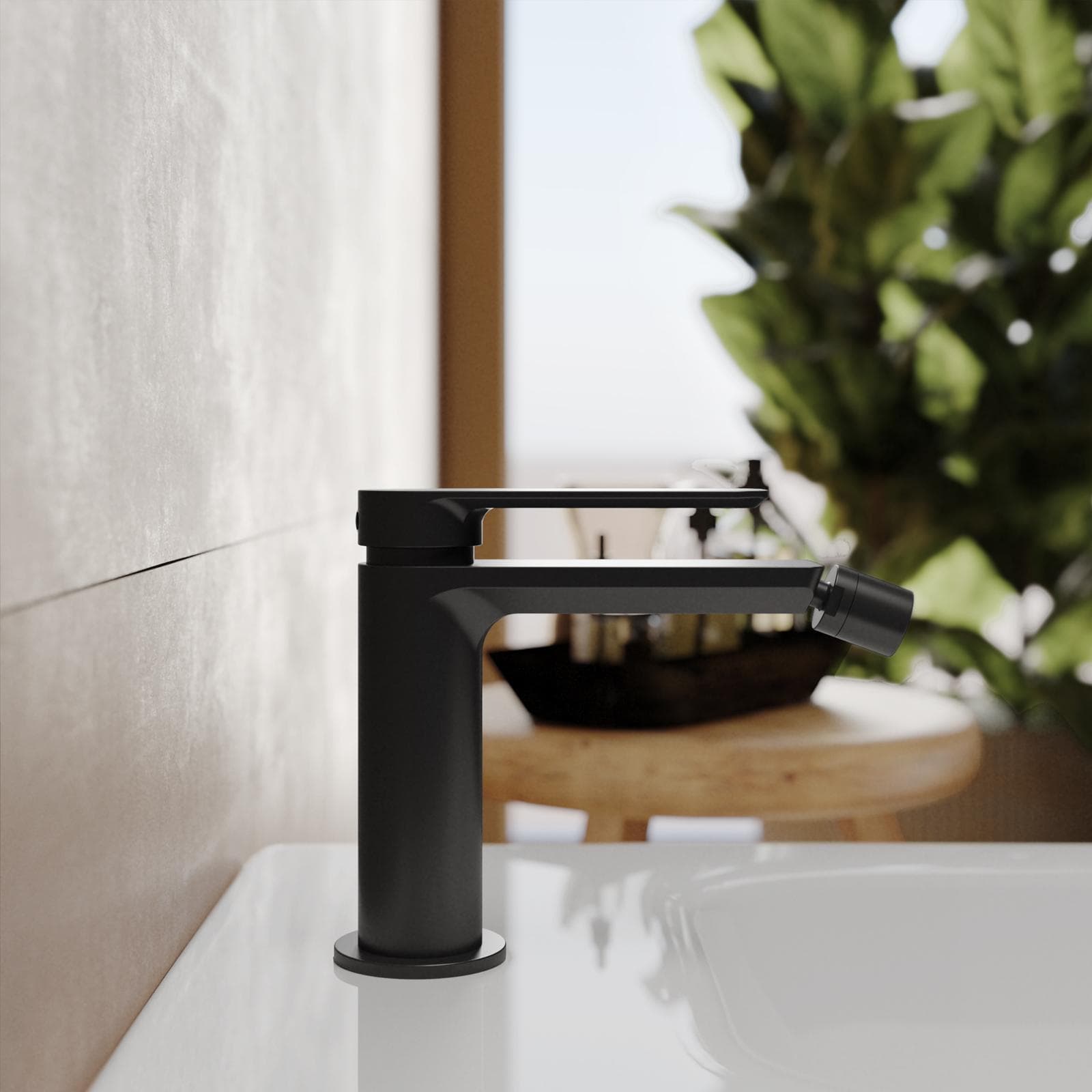 Set miscelatore lavabo e bidet nero – Fusion