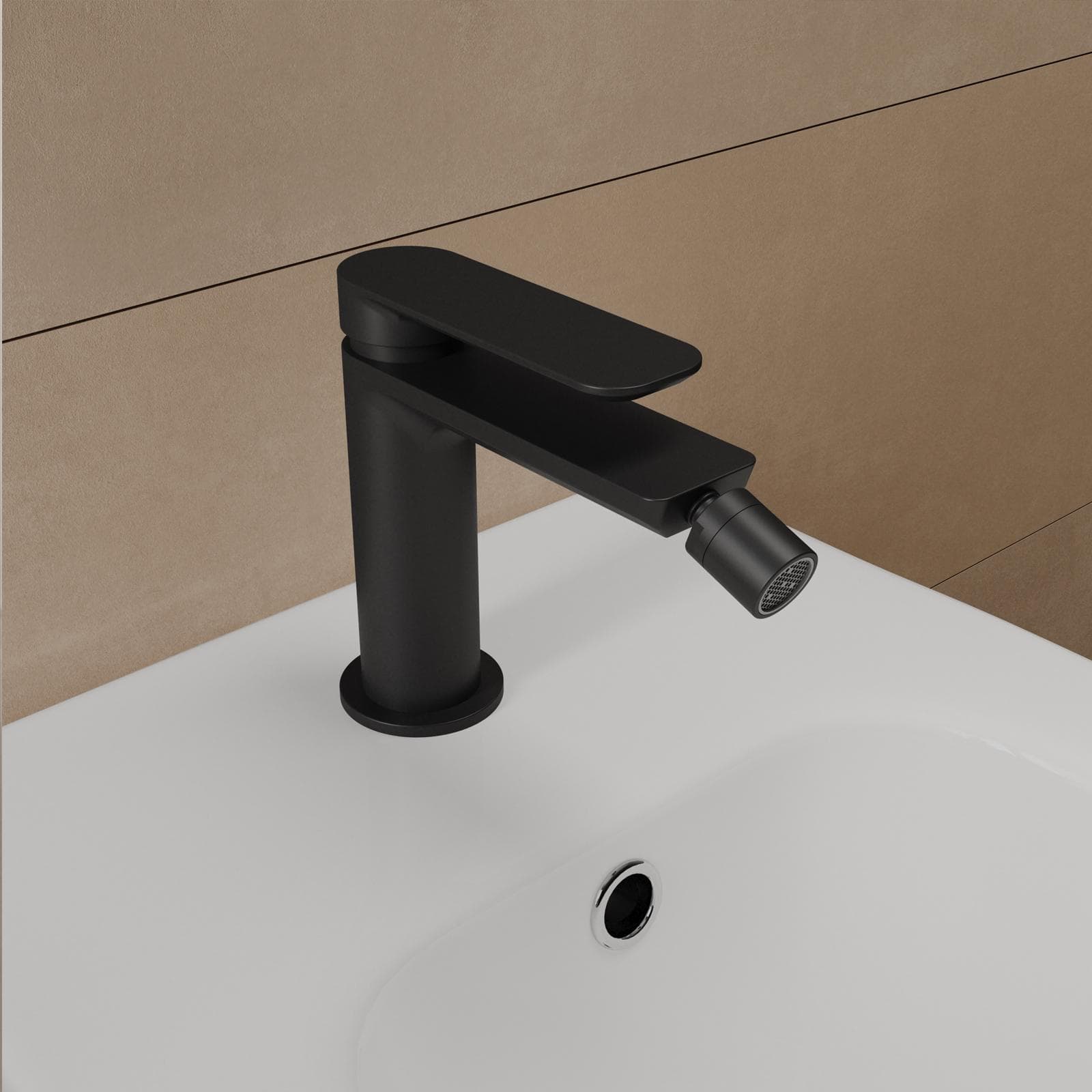 Set miscelatore lavabo e bidet nero – Fusion