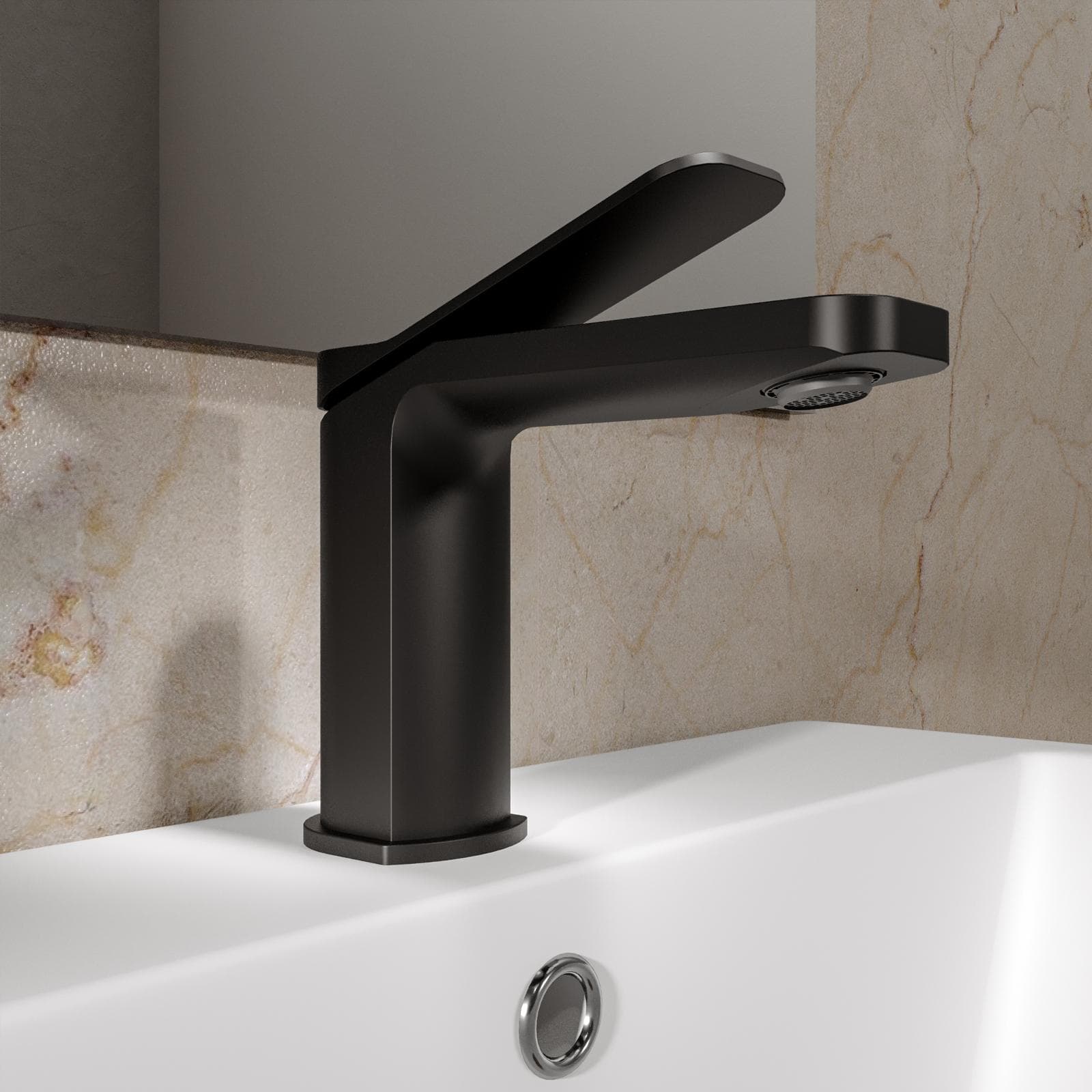 Set miscelatore lavabo e bidet nero – Wing
