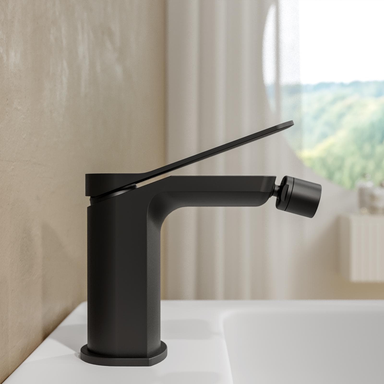 Set miscelatore lavabo e bidet nero – Wing