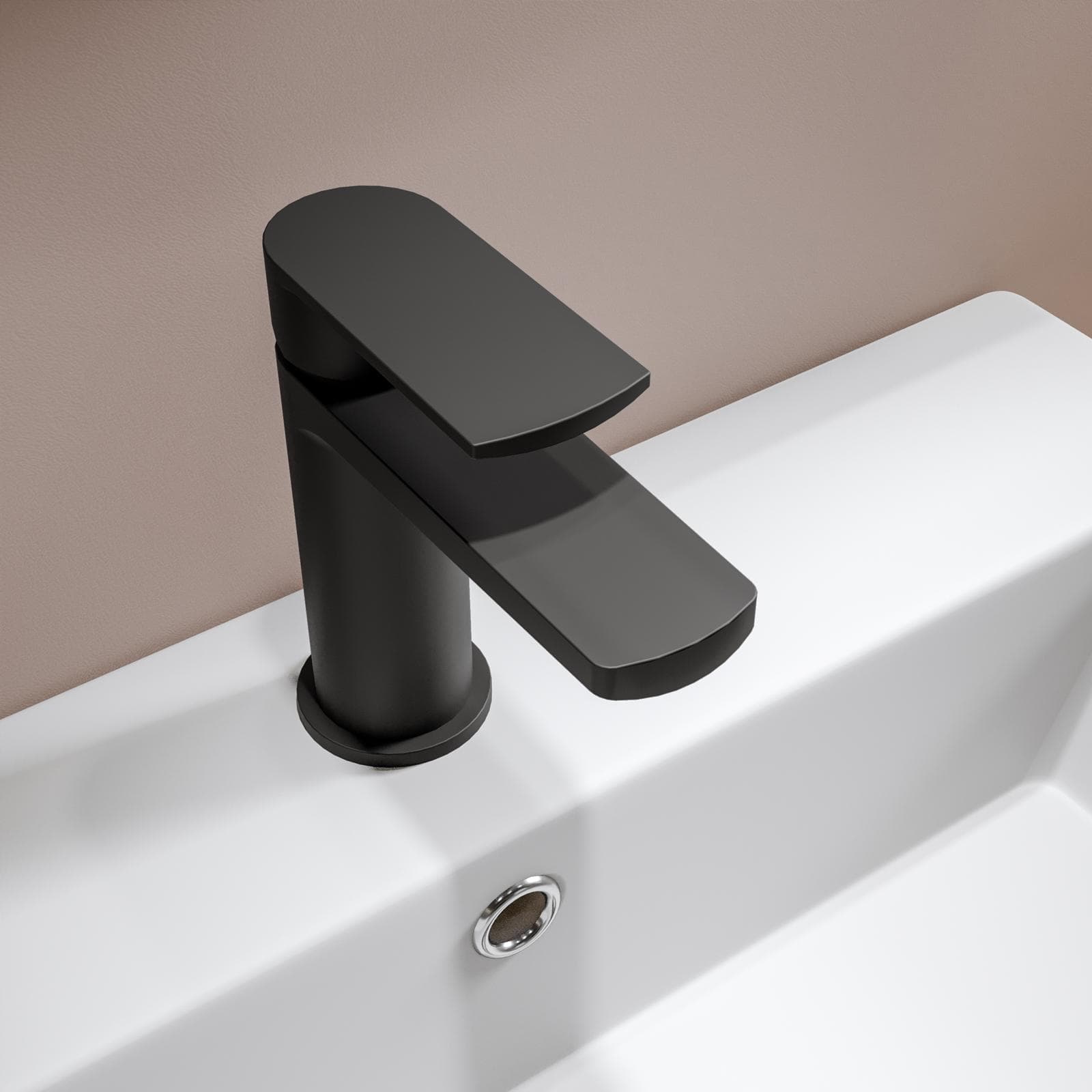 Set miscelatore lavabo e bidet nero – Fluid