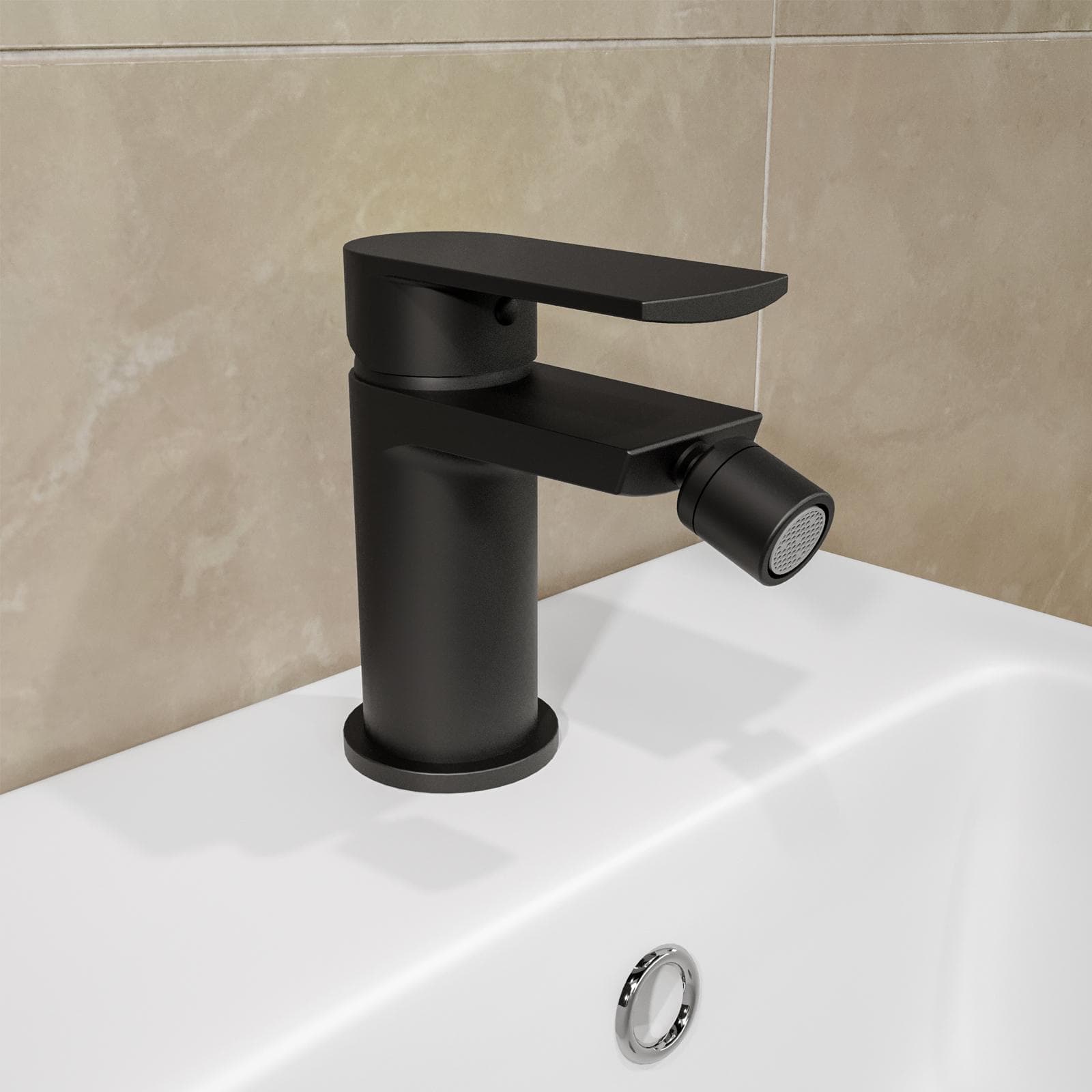 Set miscelatore lavabo e bidet nero – Fluid