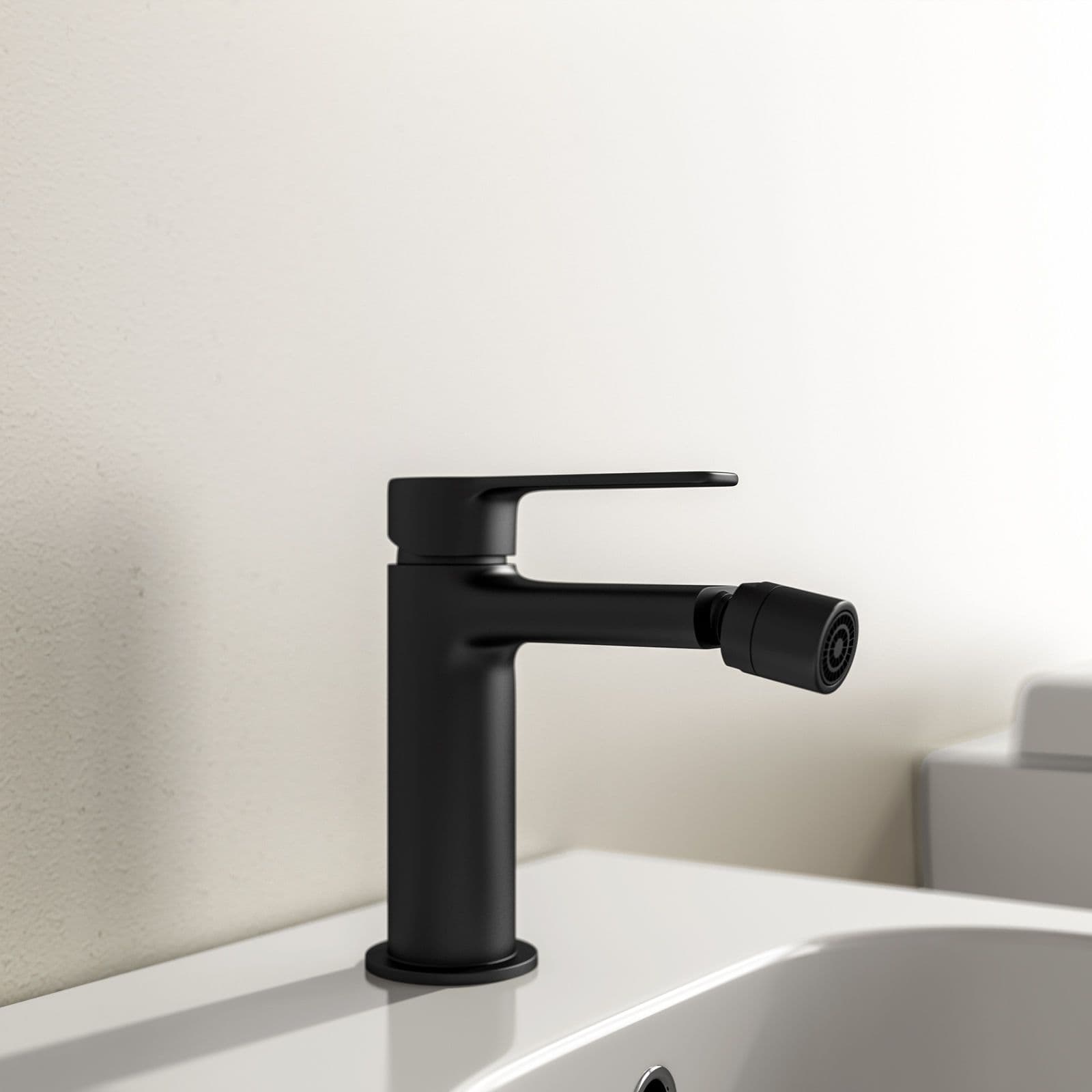 Set miscelatore lavabo a muro e bidet con incasso doccia nero – Tila