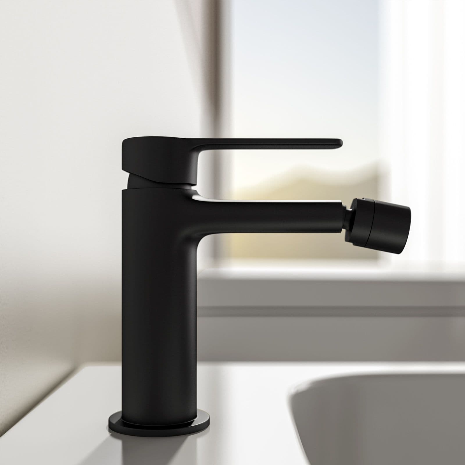 Set miscelatore lavabo a muro e bidet con incasso doccia nero – Tila