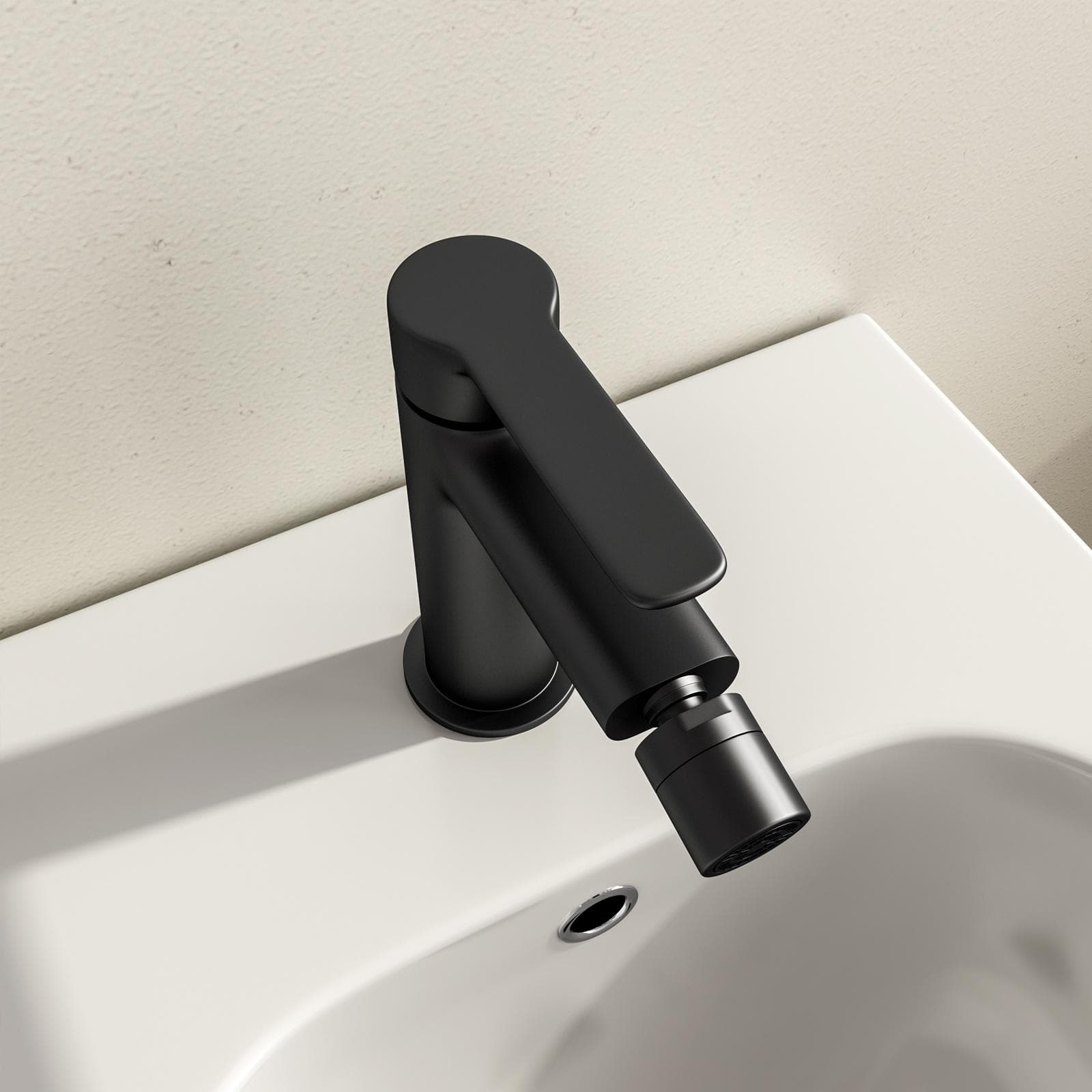 Set miscelatore lavabo alto e bidet nero – Tila