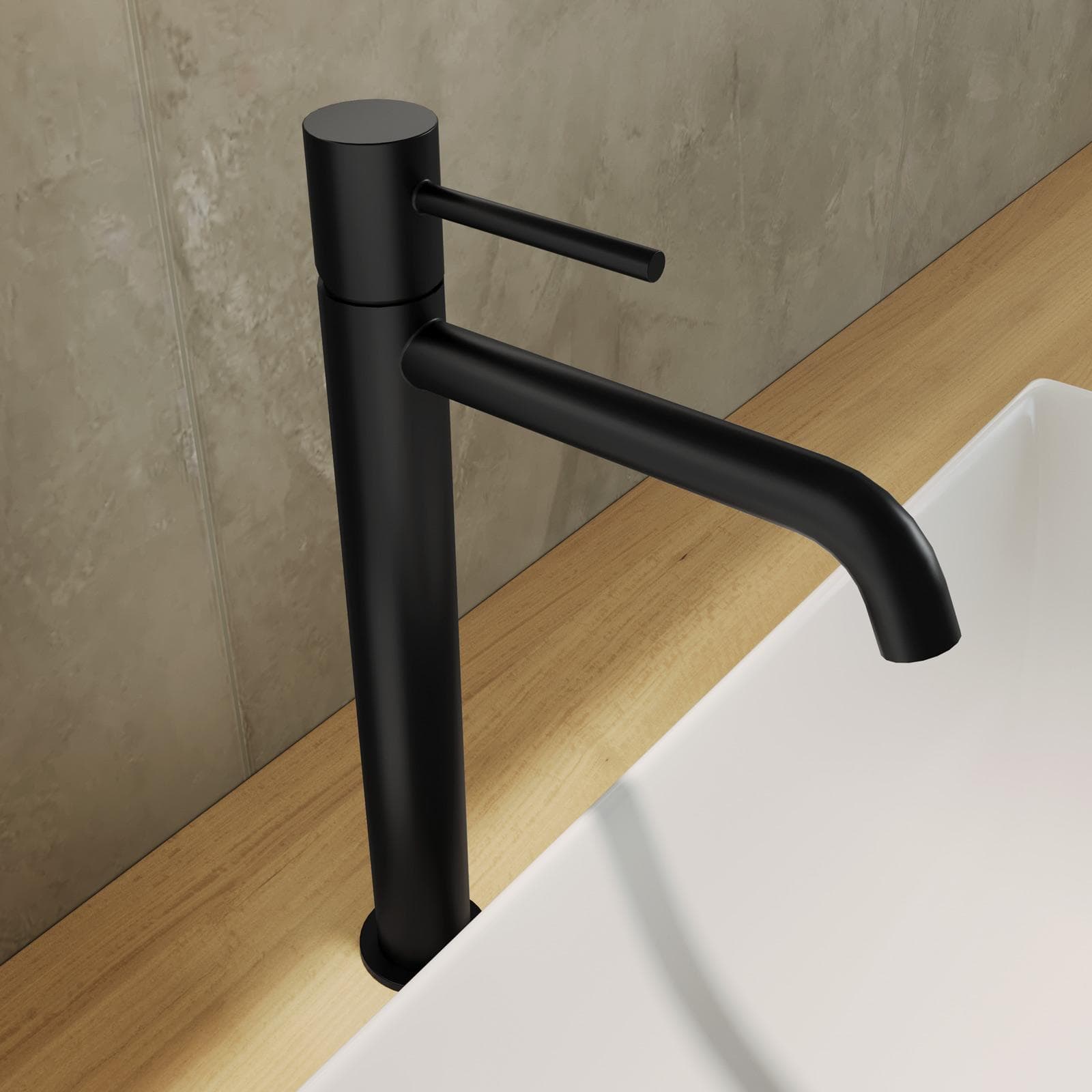 Set miscelatore lavabo alto e bidet nero opaco – Oasis