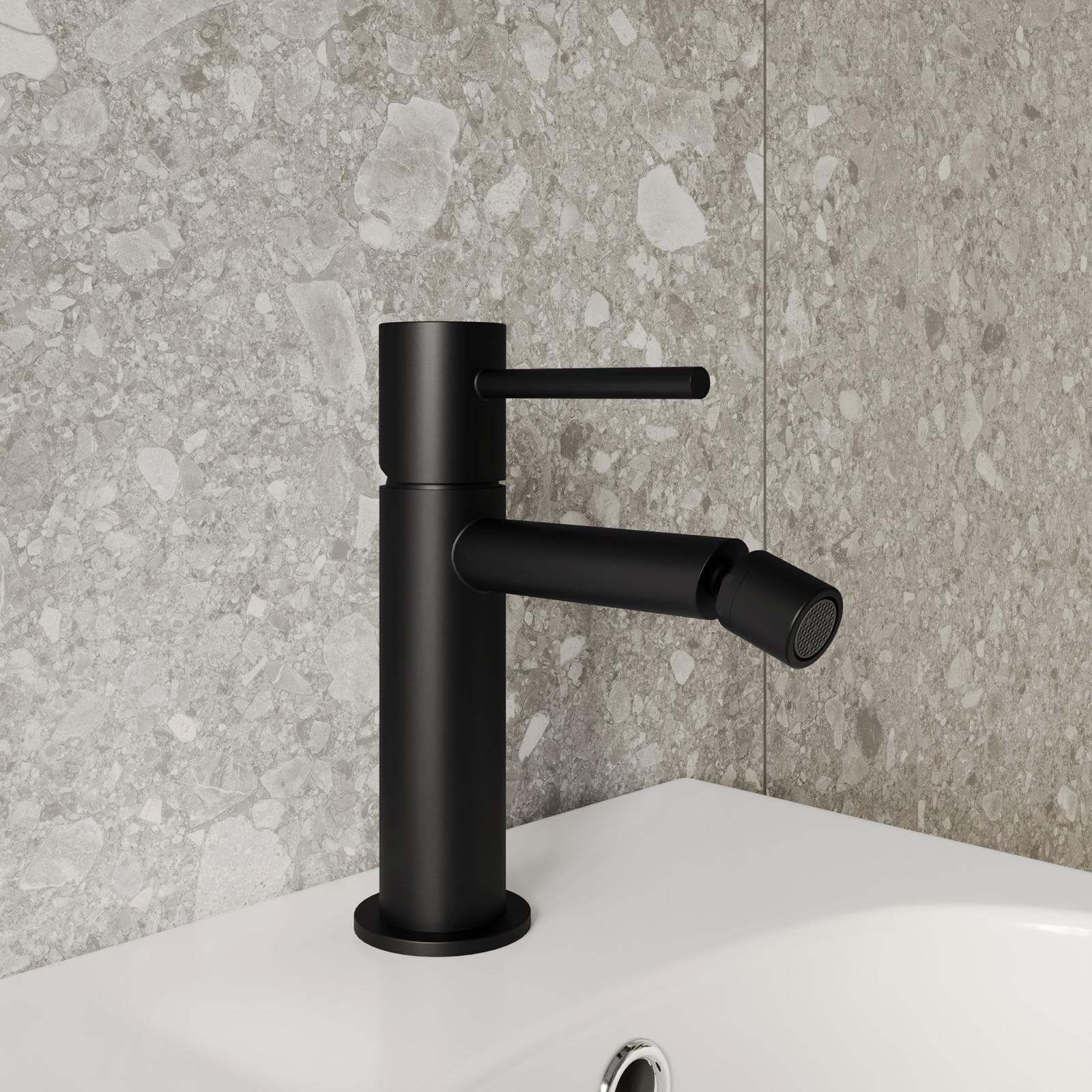 Set miscelatore lavabo alto e bidet nero opaco – Oasis