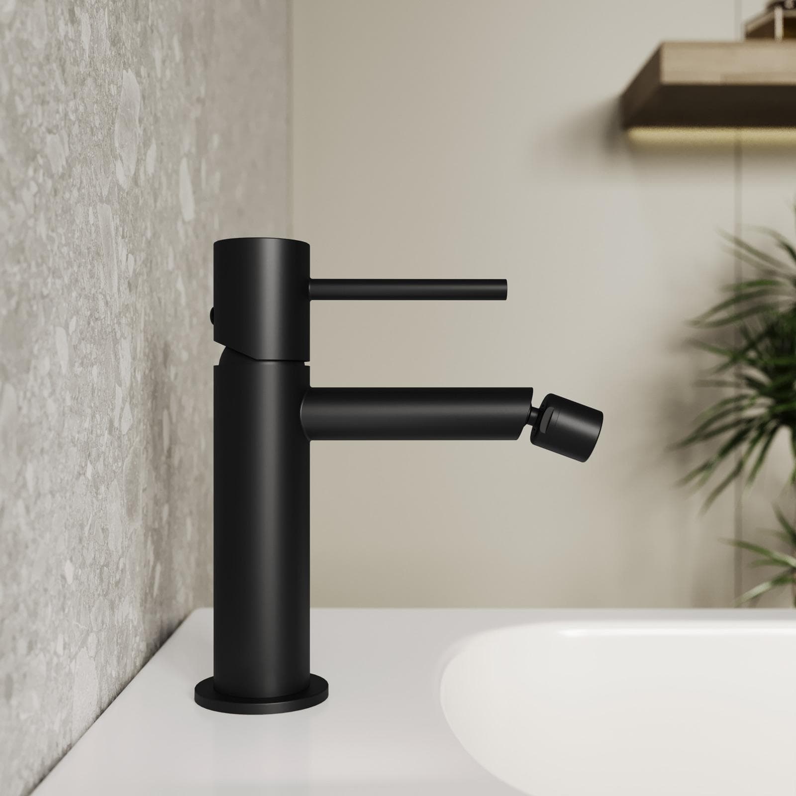 Set miscelatore lavabo alto e bidet nero opaco – Oasis
