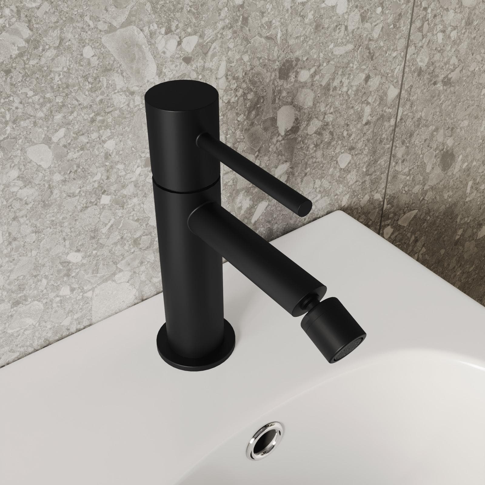 Set miscelatore lavabo alto e bidet nero opaco – Oasis