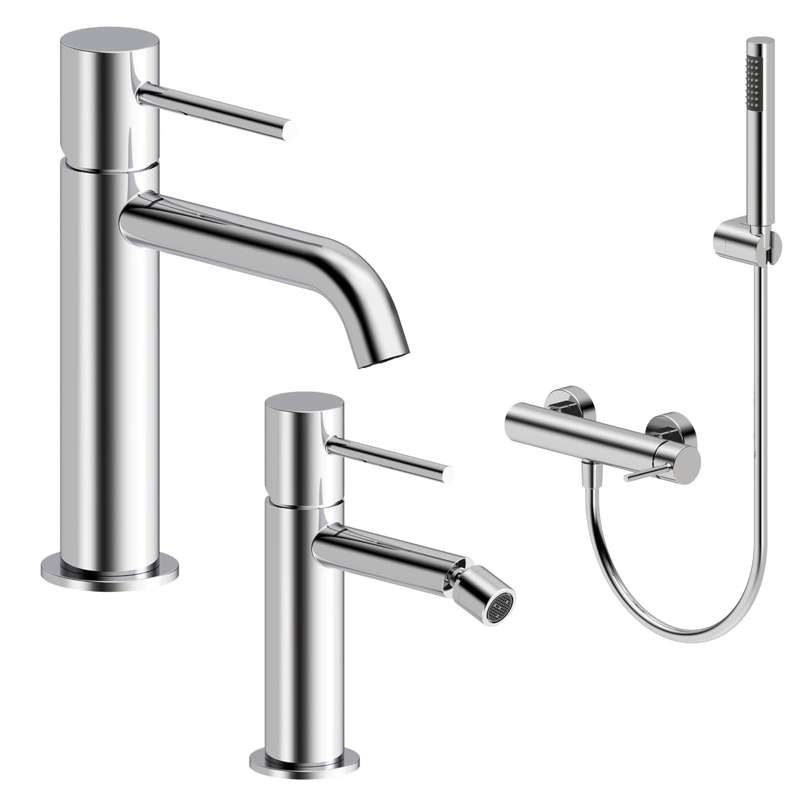 Set miscelatore lavabo e bidet con esterno doccia cromo – Oasis
