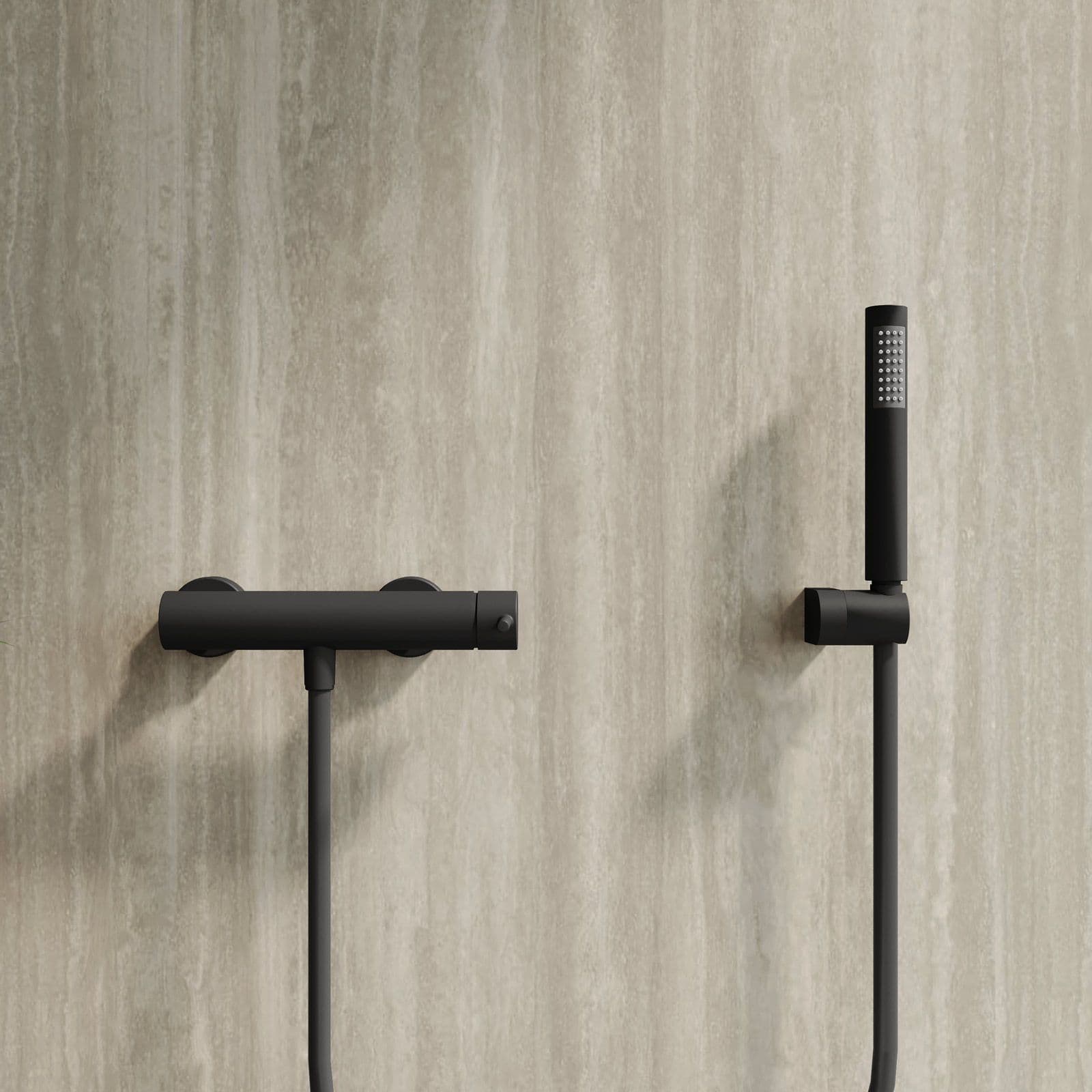 Set miscelatore lavabo e bidet con esterno doccia nero opaco – Oasis