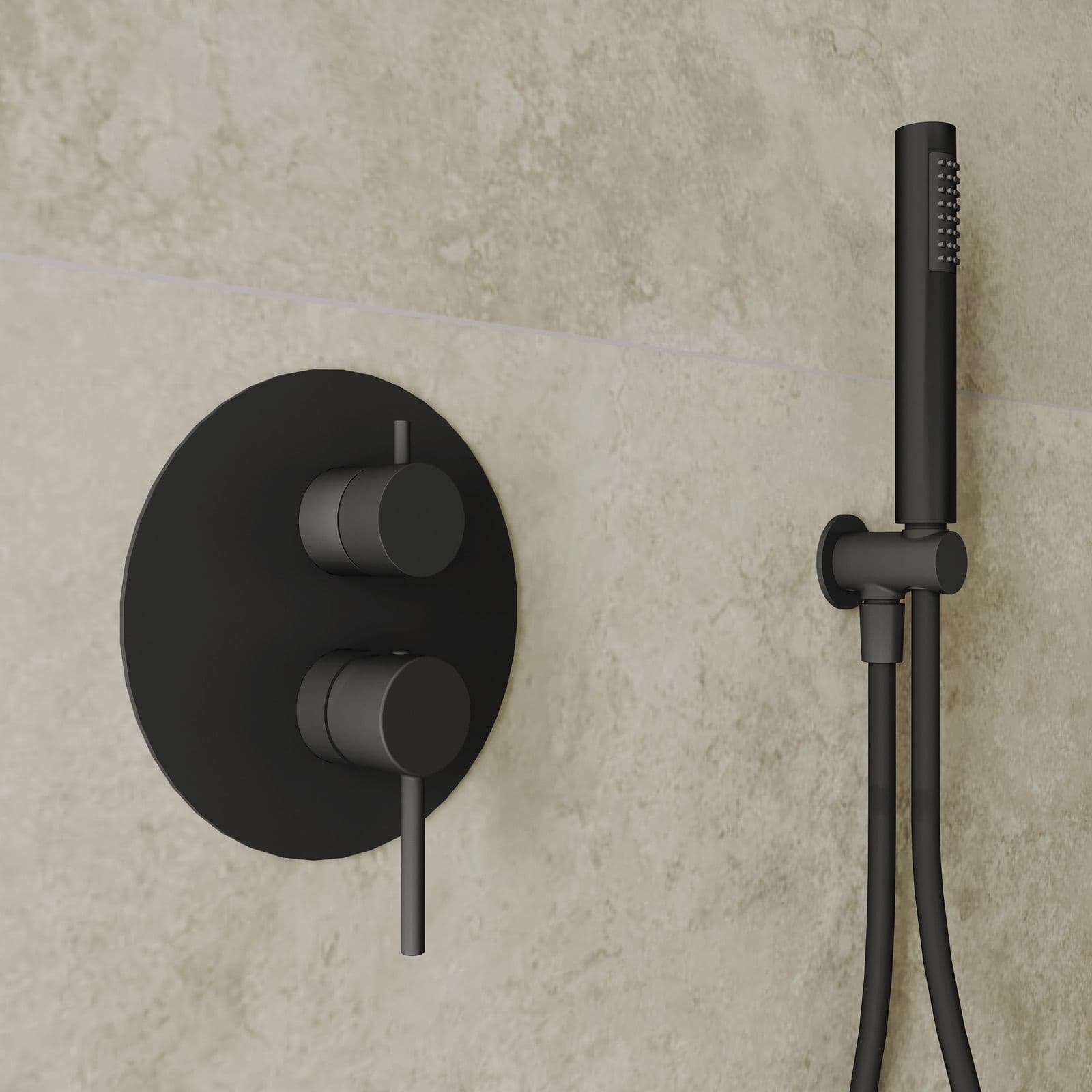 Set miscelatore lavabo e bidet con incasso doccia nero opaco – Oasis