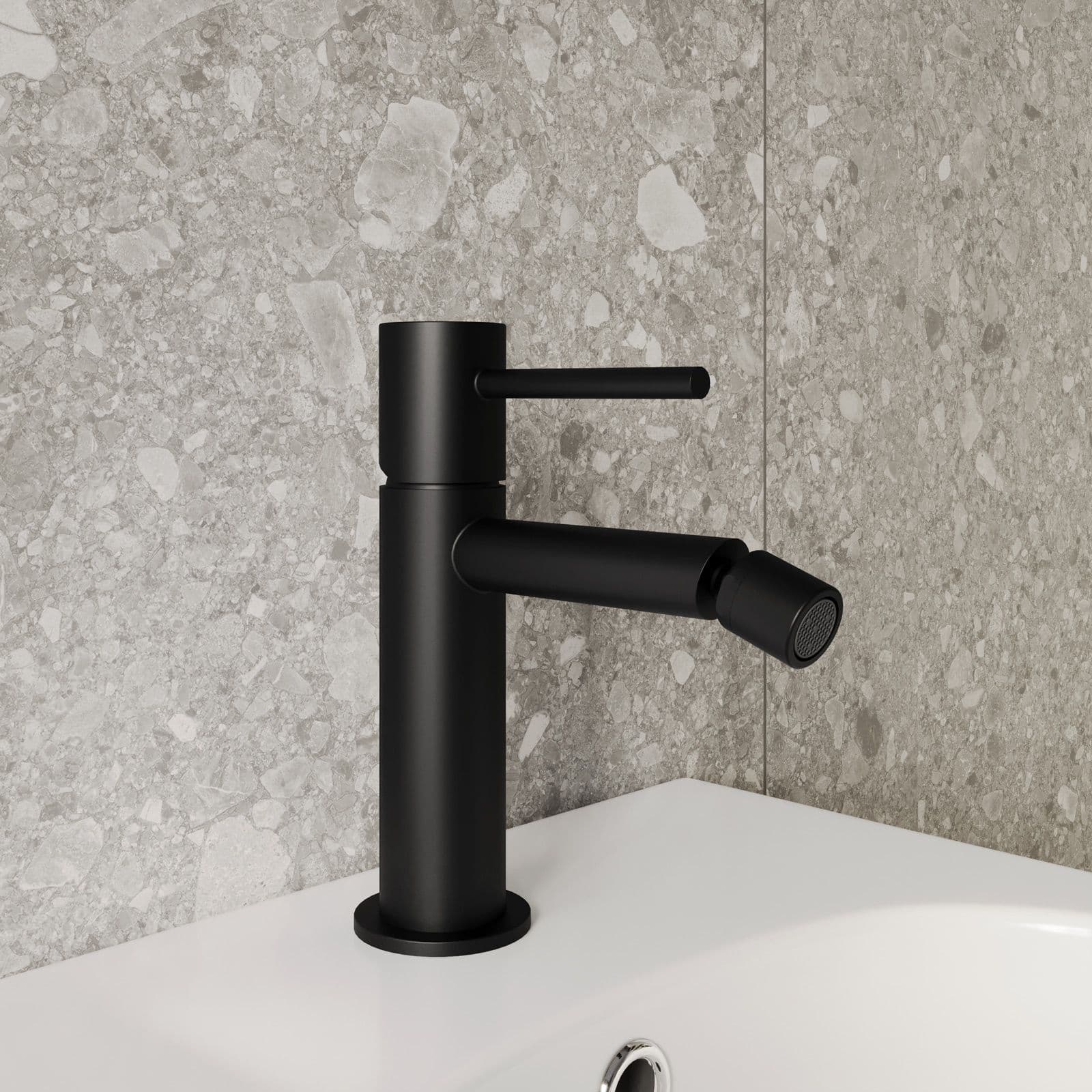Set miscelatore lavabo e bidet con incasso doccia nero opaco – Oasis