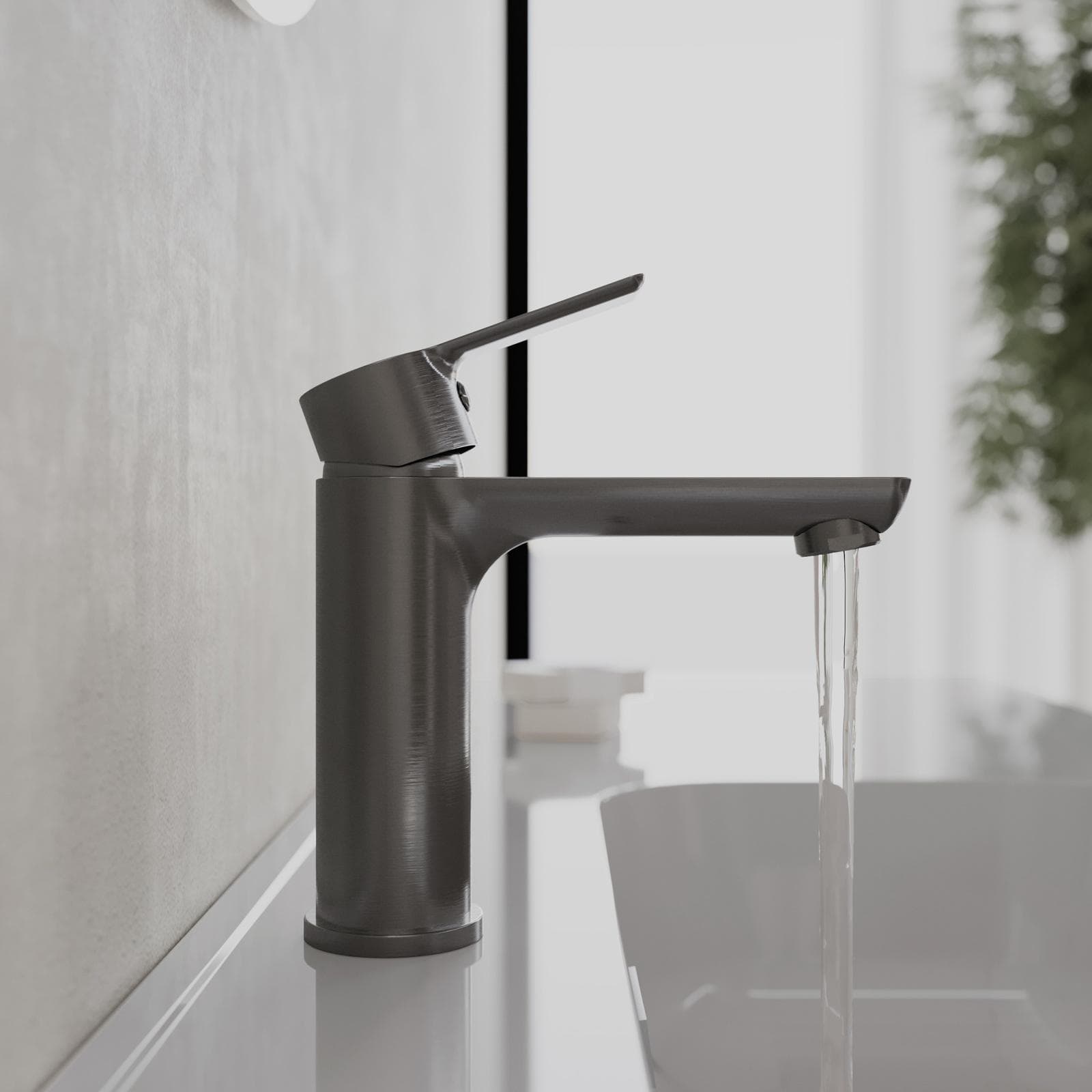 Set miscelatore lavabo e bidet nero spazzolato – Key