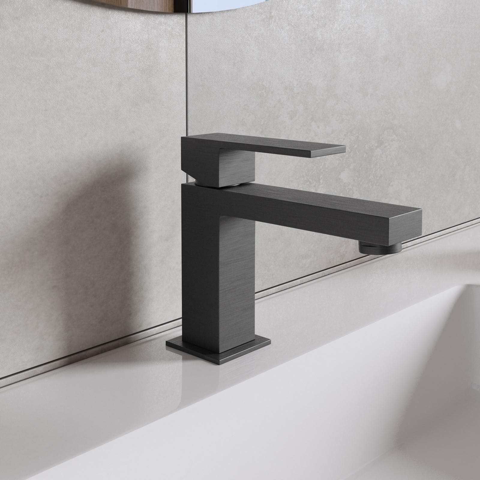 Set miscelatore lavabo e bidet nero spazzolato – Tiamat