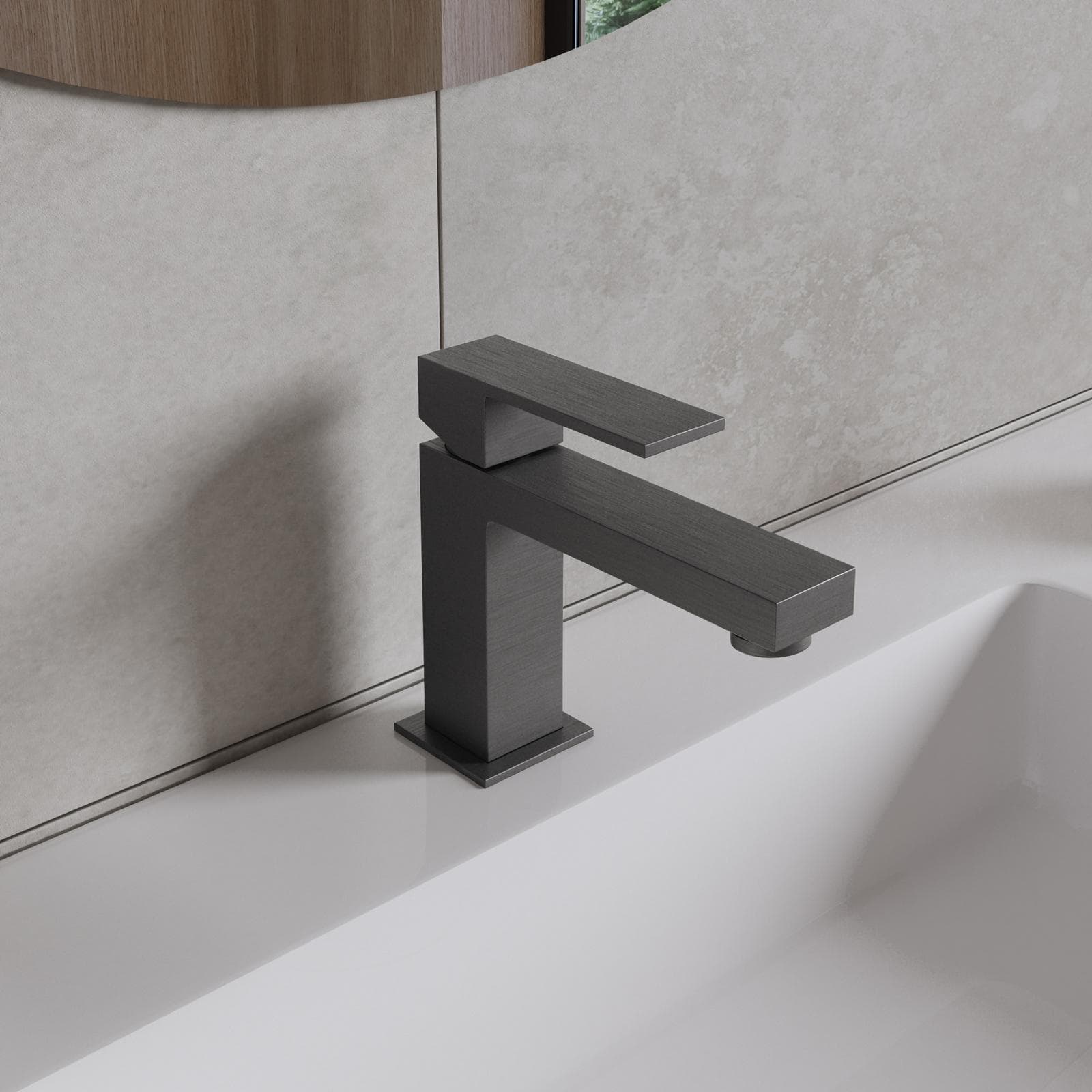 Set miscelatore lavabo e bidet nero spazzolato – Tiamat