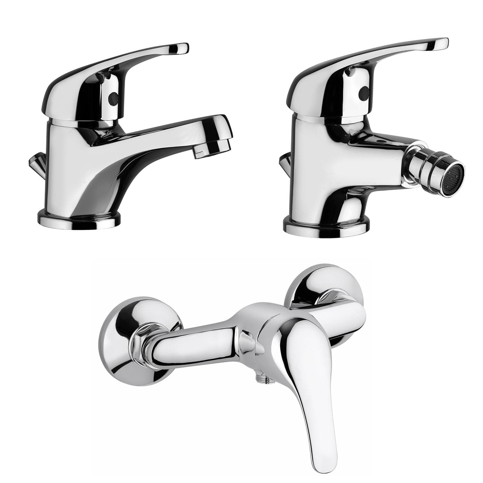 Set miscelatori in ottone cromato lavabo + bidet + esterno doccia Serie ENERGY