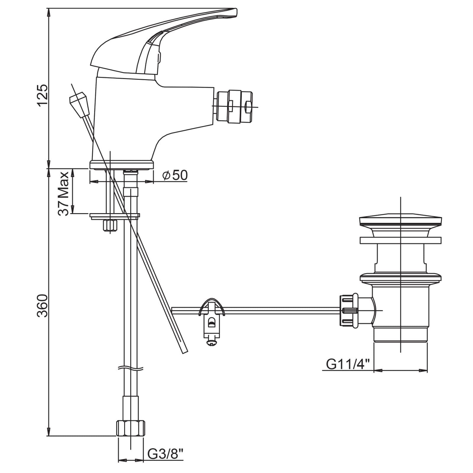 Set miscelatori in ottone cromato lavabo + bidet + esterno doccia Serie ENERGY