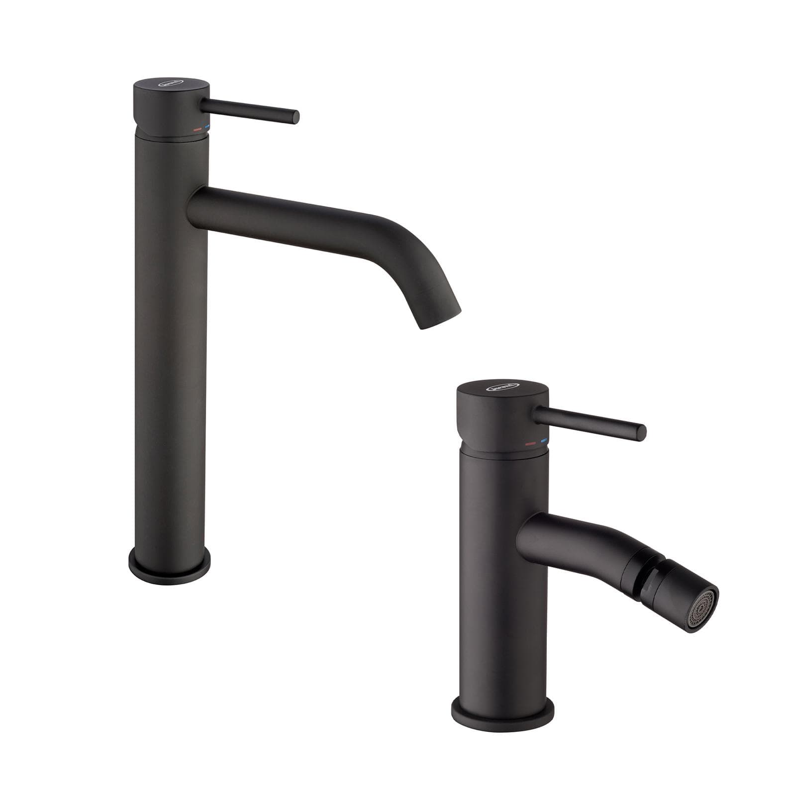 Set miscelatori lavabo alto + bidet nero opaco Gun di Jacuzzi - Rubinetteria