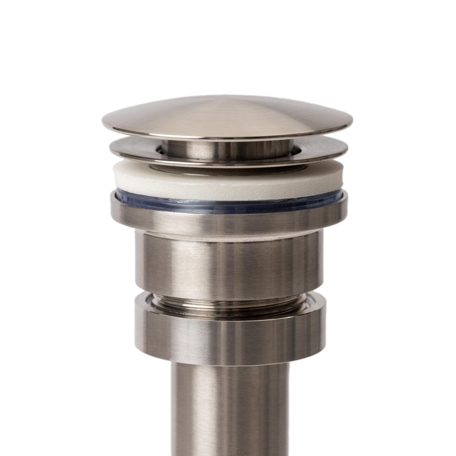 Set piletta click-clack universale e sifone di scarico tondo per lavabo inox spazzoalto