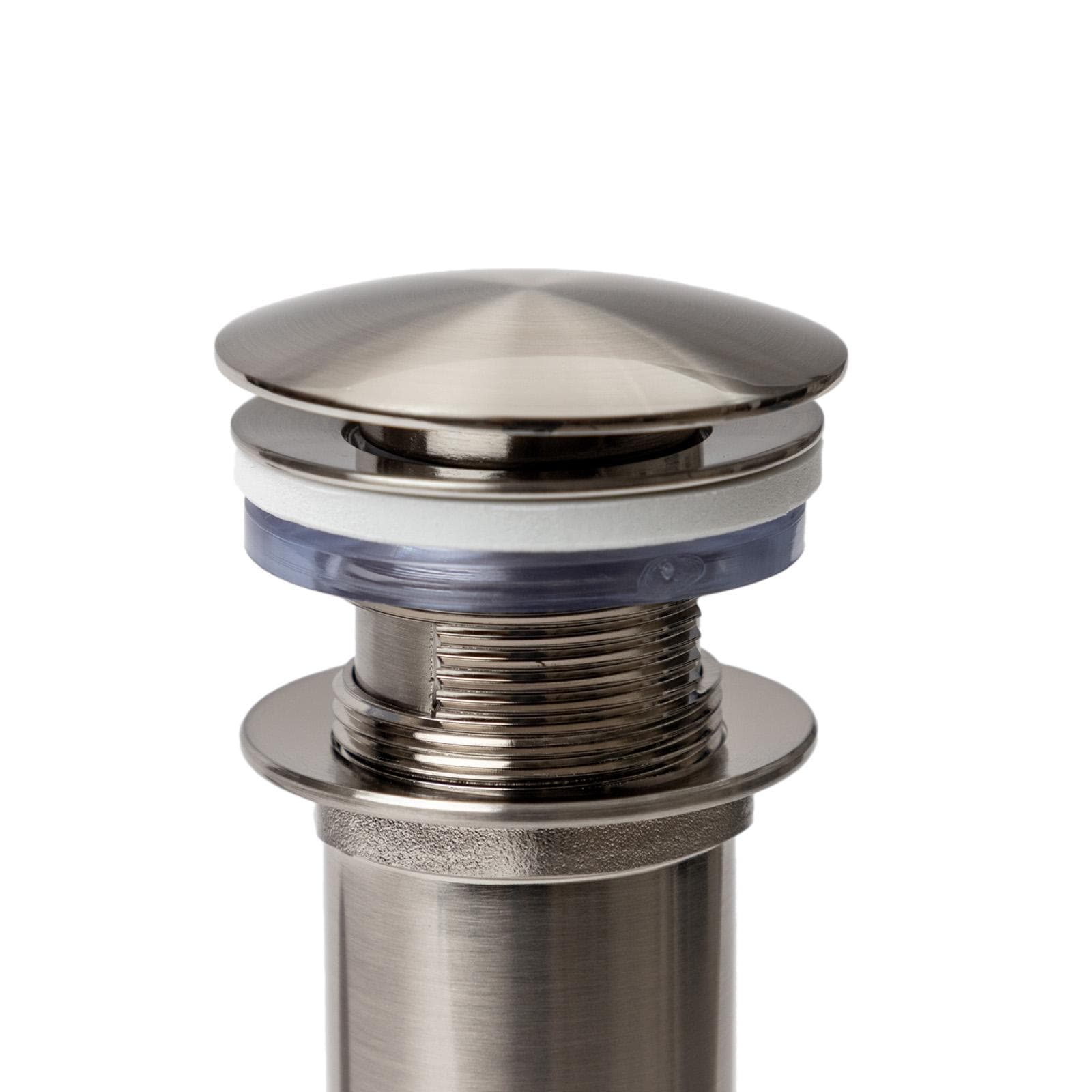 Set piletta click-clack universale e sifone di scarico tondo per lavabo spazzolato