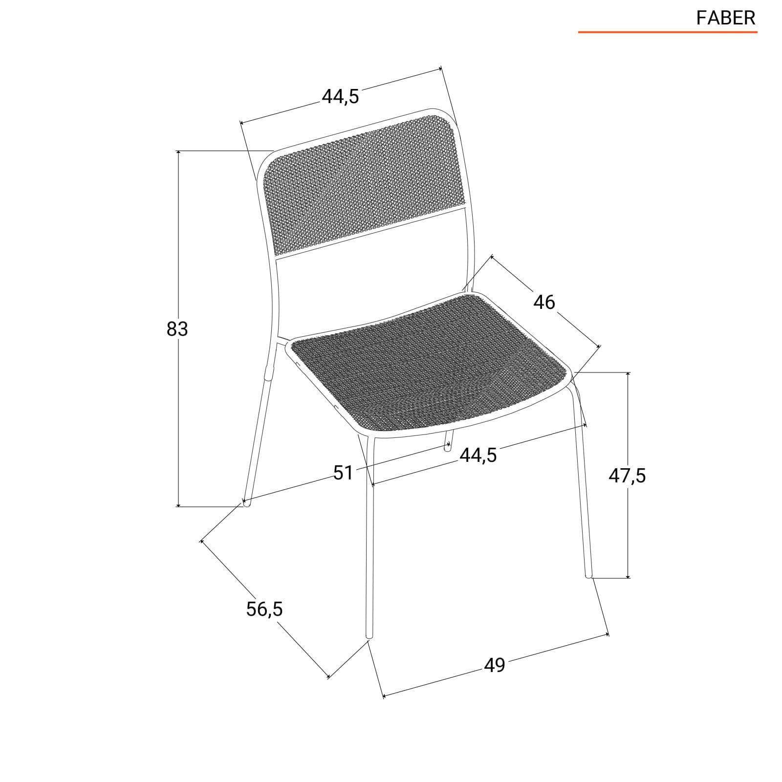 Set pranzo con tavolo 150x80 cm e 4 sedie in acciaio nero - Faber