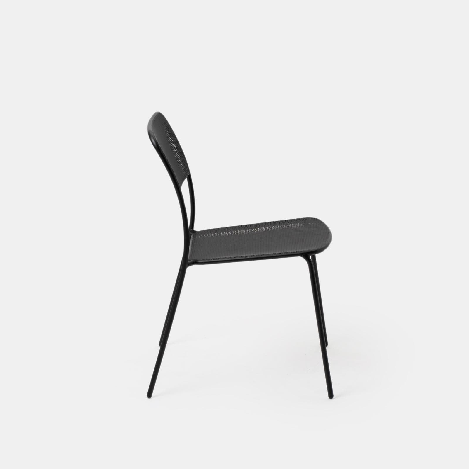 Set pranzo con tavolo 150x80 cm e 4 sedie in acciaio nero - Faber