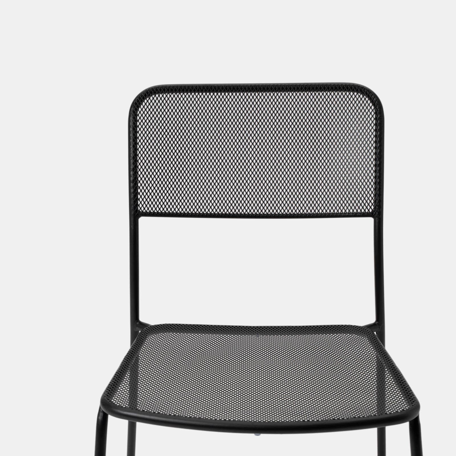 Set pranzo con tavolo 150x80 cm e 4 sedie in acciaio nero - Faber