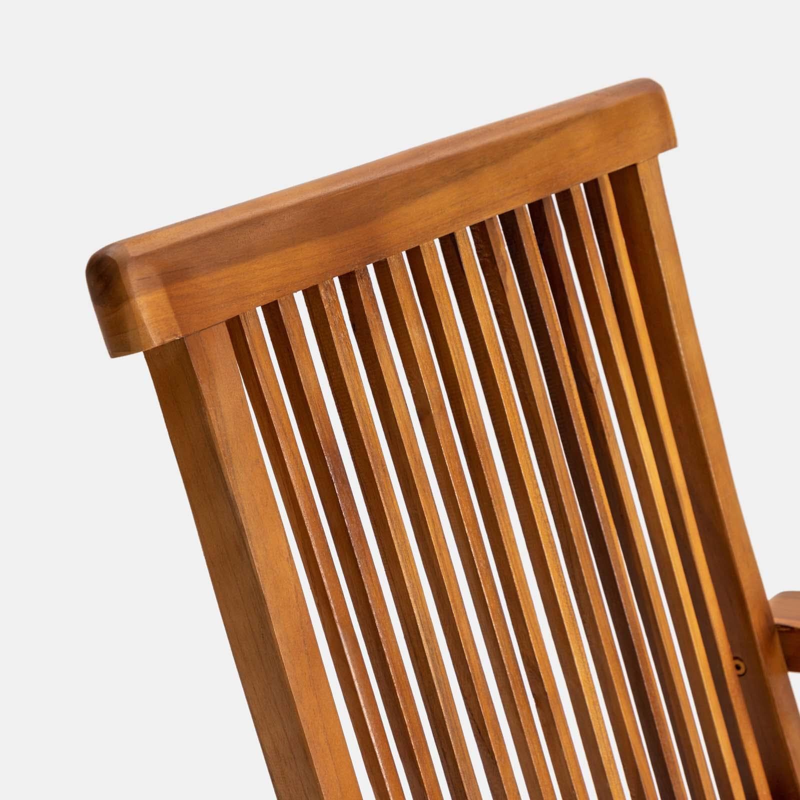 Set pranzo tavolo 120/170x120 cm e 4 sedie con braccioli in legno teak - Louis