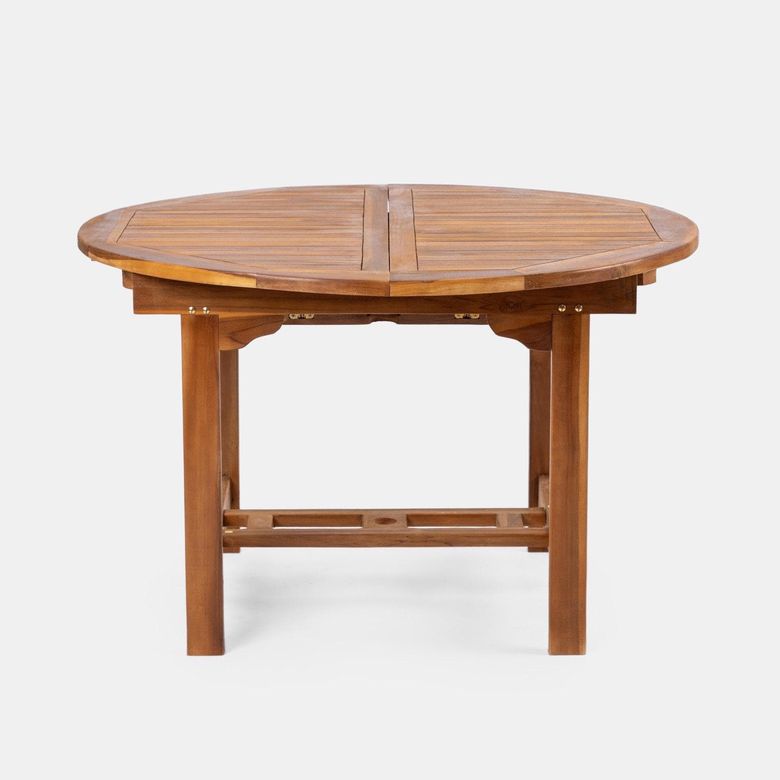 Set pranzo tavolo 120/170x120 cm e 4 sedie con braccioli in legno teak - Louis